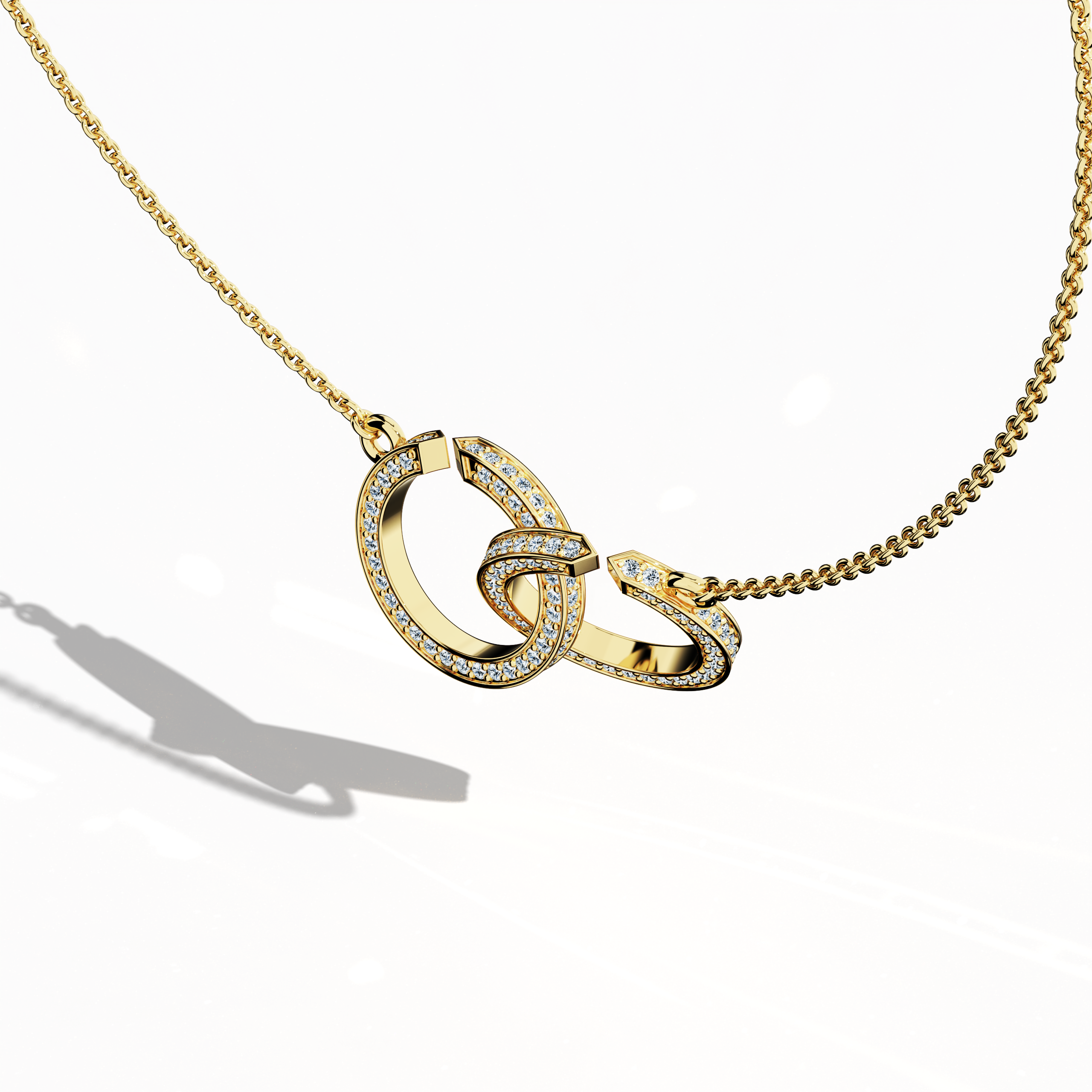 Подвеска Inter Lock Diamond из желтого золота