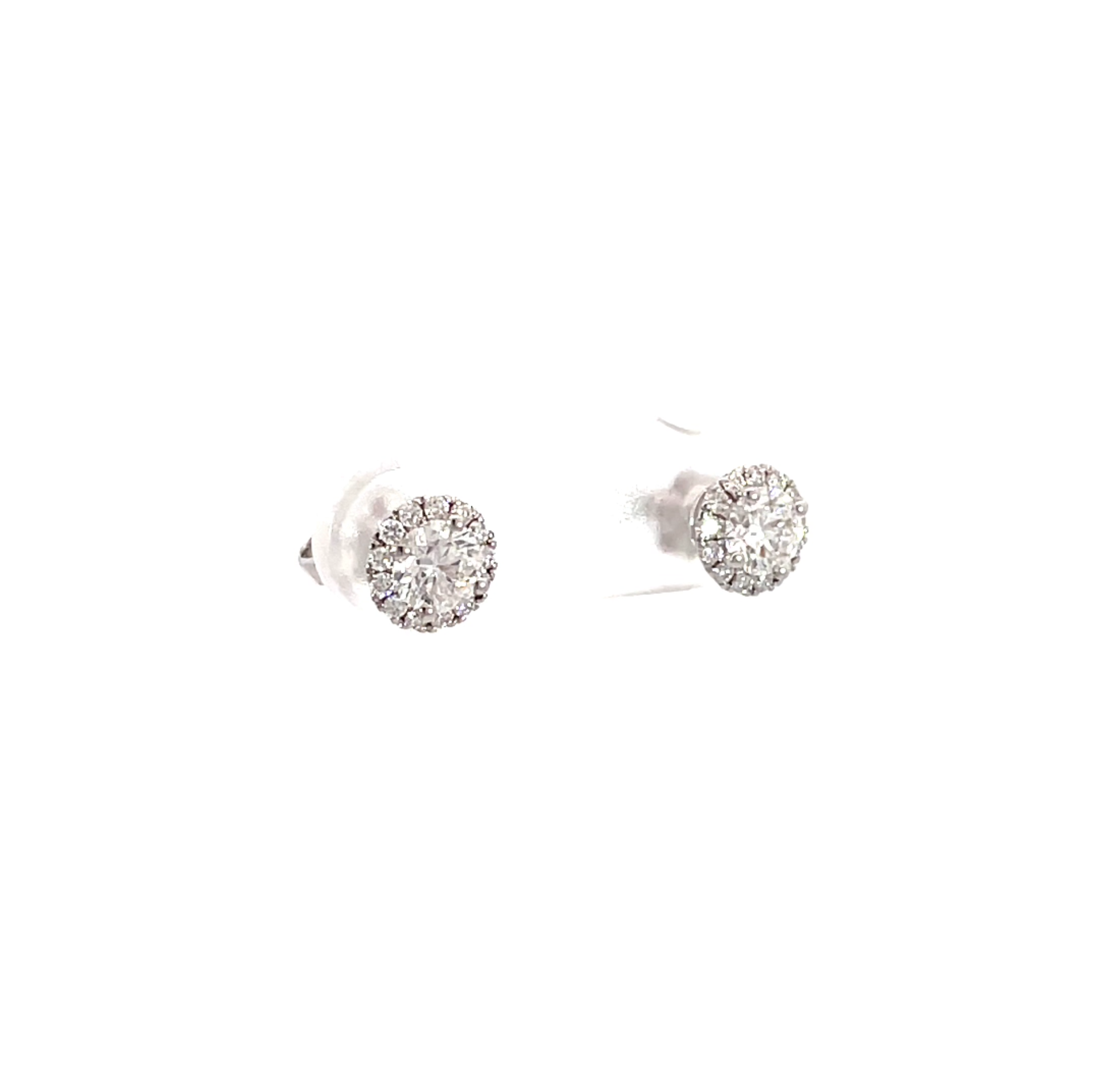 0.70 carat Halo Earring