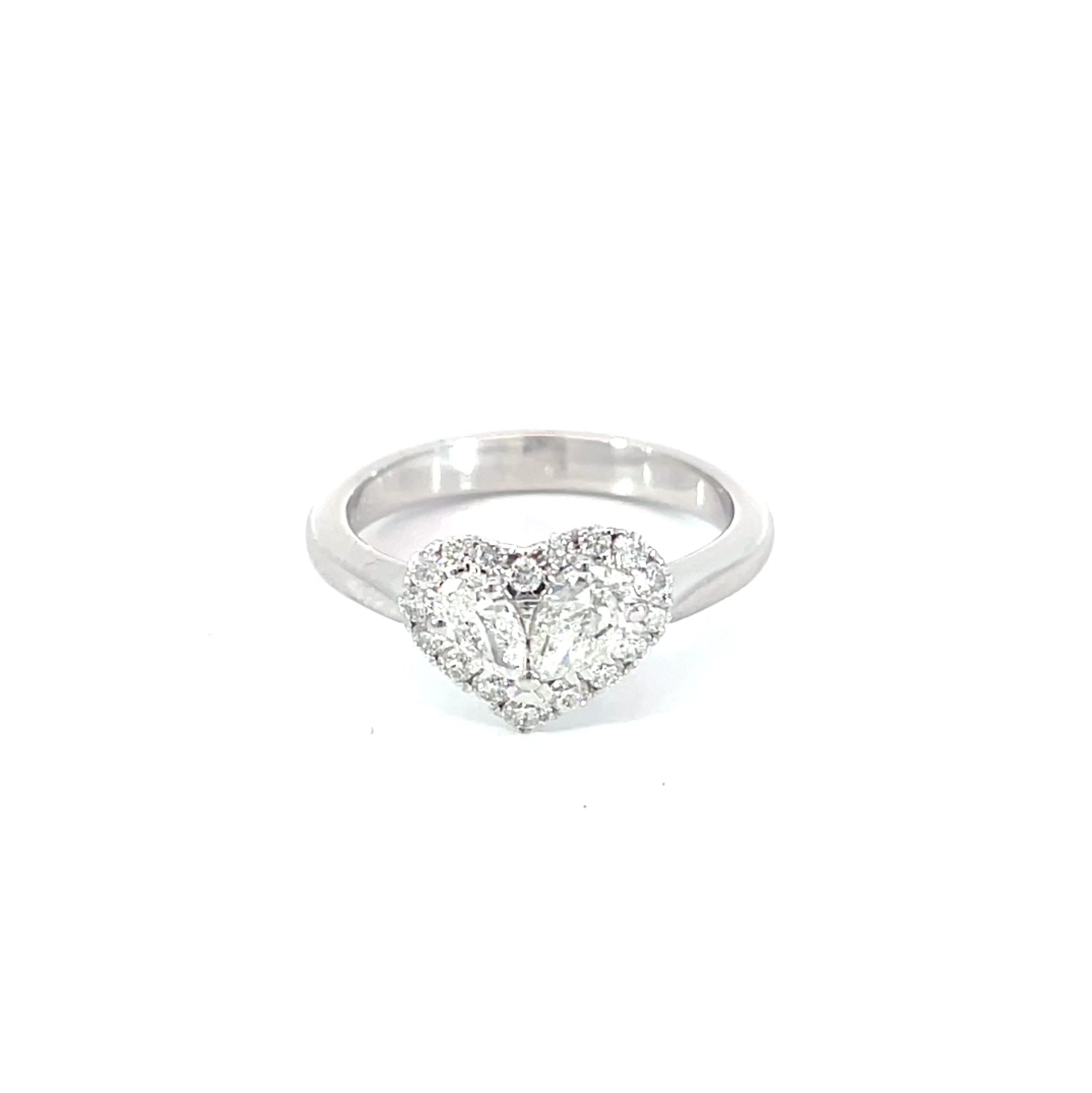 Halo Pear Heart Ring