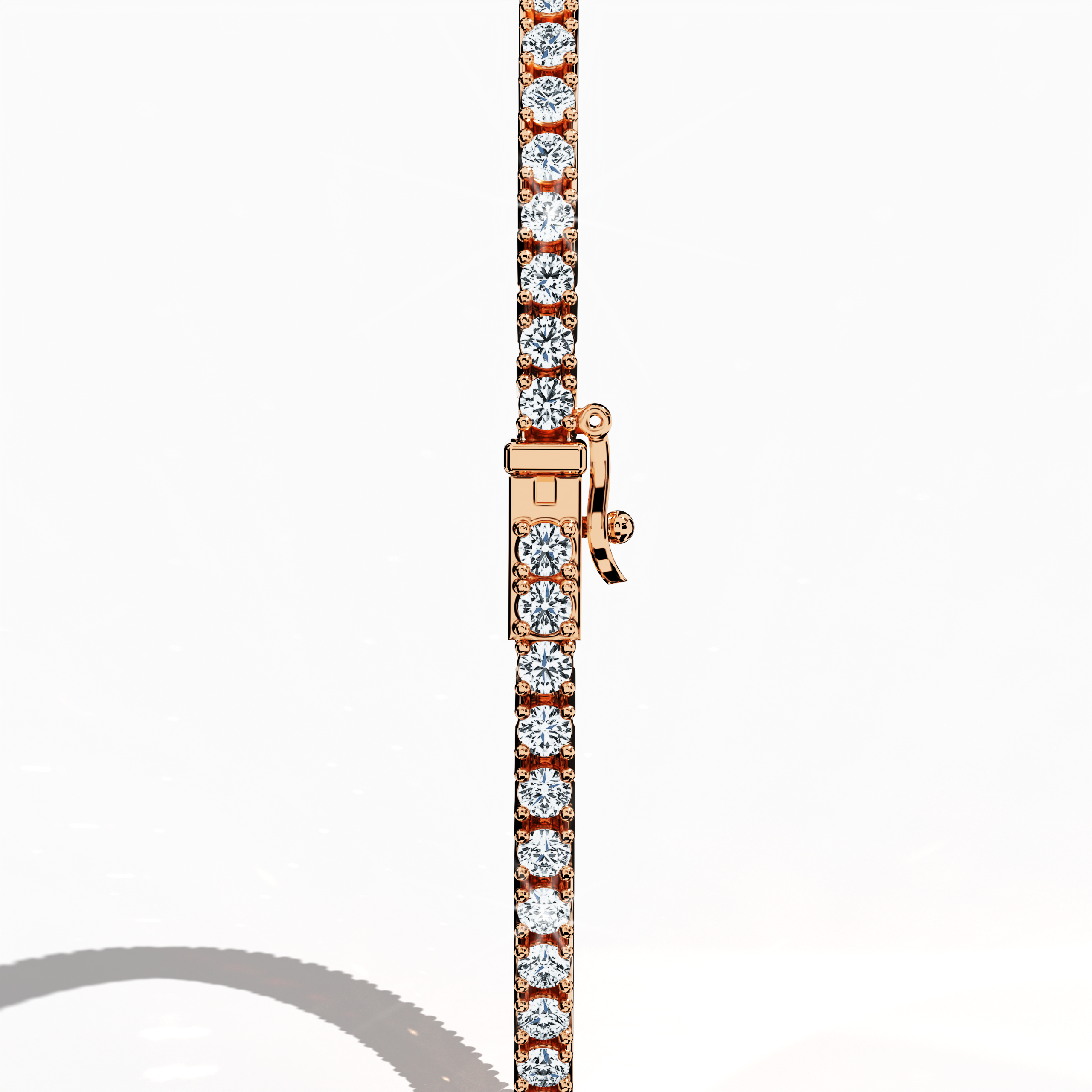 Viewed from a standing back side perspective, this 2-carat diamond tennis bracelet in enchanting розовое золото—also recognized as rosy or pink‑hued gold—displays a continuous line of meticulously set diamonds. Esteemed in fine Украшения/jewellry as a diamond wristband, diamond cuff, or refined arm candy, its design seamlessly blends classic charm with modern creativity. Impeccable detailing and superior craftsmanship make this luxury accessory a testament to international elegance and enduring style.