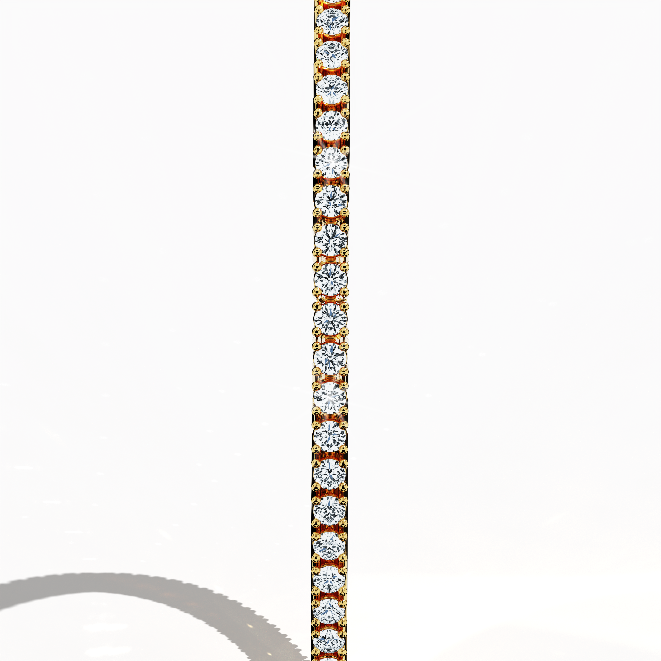 Displayed in an impressive standing side view, this 2-carat diamond tennis bracelet in luminous жёлтое золото—alternatively described as golden gold or aurum‑hued gold—features a sleek, uninterrupted band of brilliant diamonds. Celebrated as fine Украшения/jewellry, its refined design is known as a diamond wristband, diamond cuff, or elegant arm candy. Combining contemporary style with classic sophistication, this luxury accessory exudes international elegance and superior artistry.