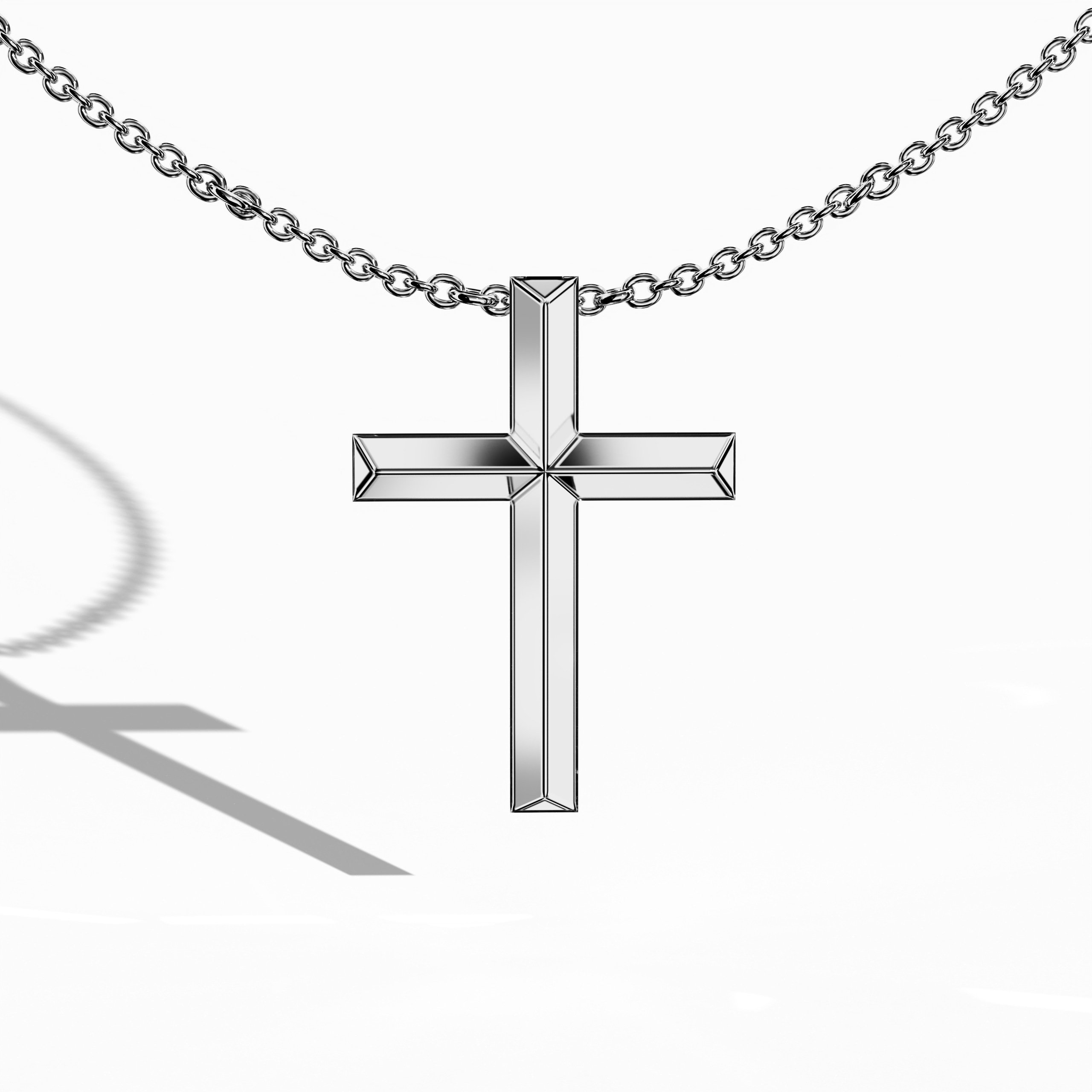 A refined two-step diamond cross pendant crafted in brilliant белое золото, featuring a dual-layered design with pavé-set diamonds totaling up to 0.40 carats. This modern cross pendant is known as a layered diamond cross, multi-tier cross pendant, double-step gem cross, and elevated diamond crucifix. белое золото is also referred to as or blanc, weißgold, oro blanco, platina gold. Keywords: белое золото diamond pendant, pavé cross necklace, contemporary religious Украшения, luxury fine Украшения.