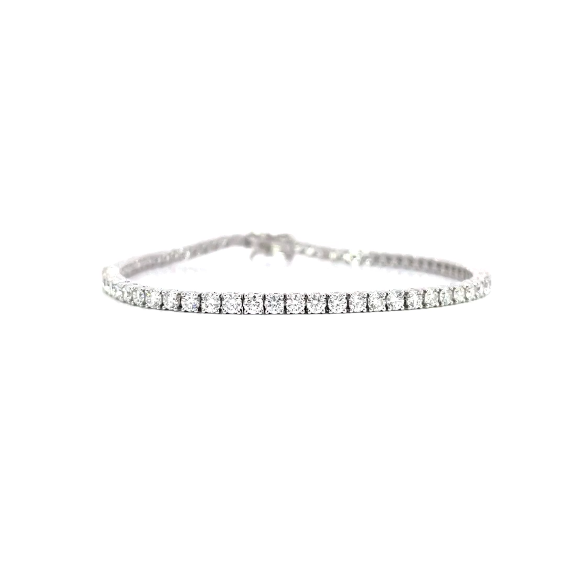 3.50ct Diamonds Tennis Bracelet 3.50 carat total natural diamond D-F color VS clarity 18K white gold handcrafted in Dubai
