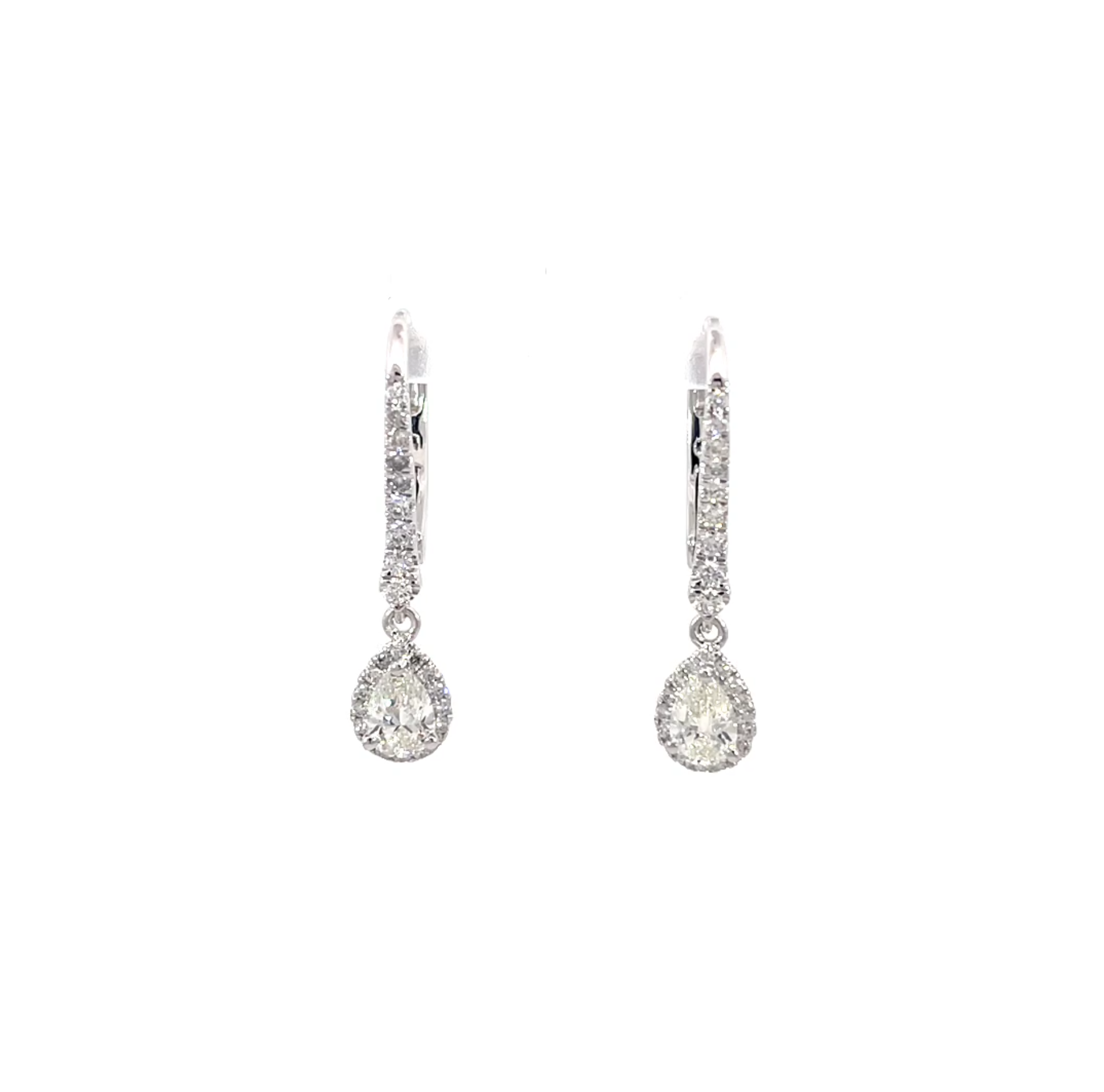0.90ct Pear Halo Earring