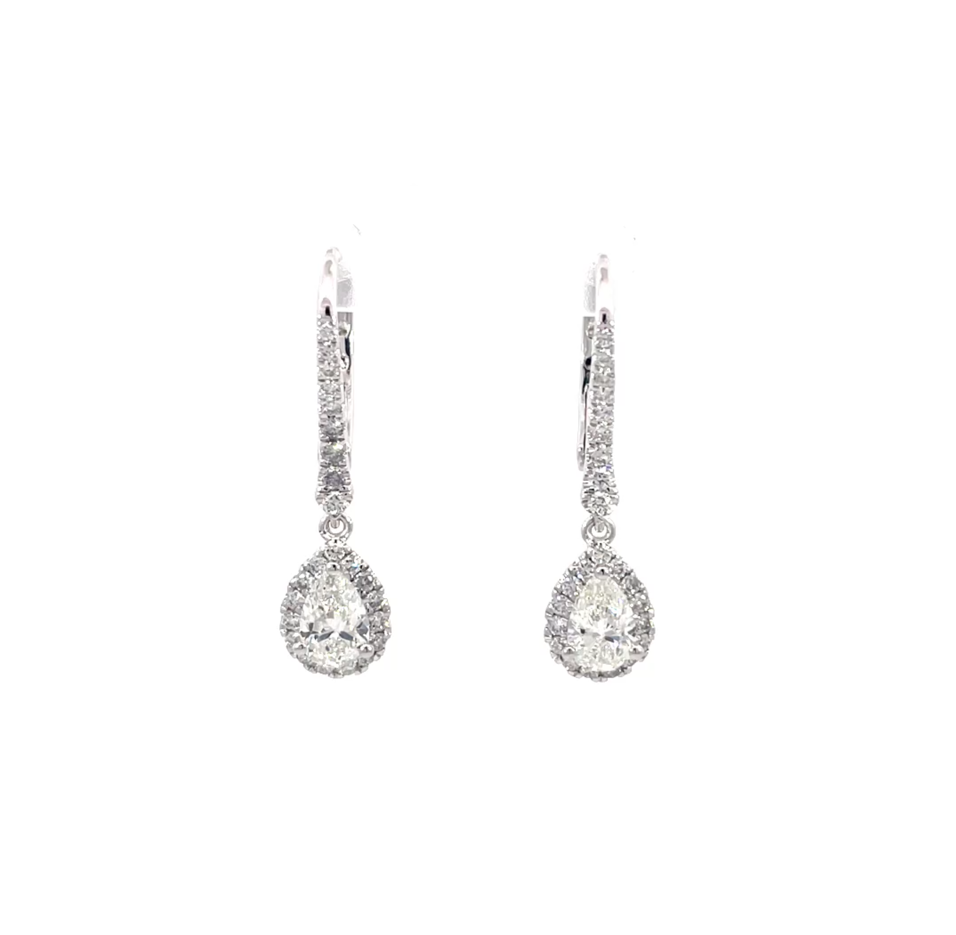 1.40ct Pear Halo Earring