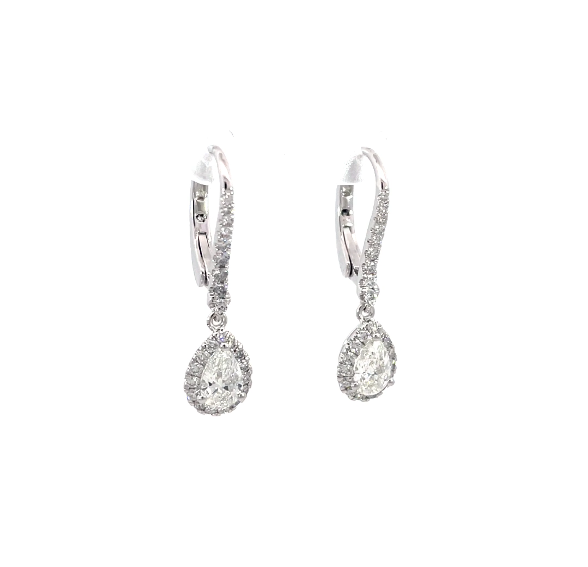 1.40ct Pear Halo Earring