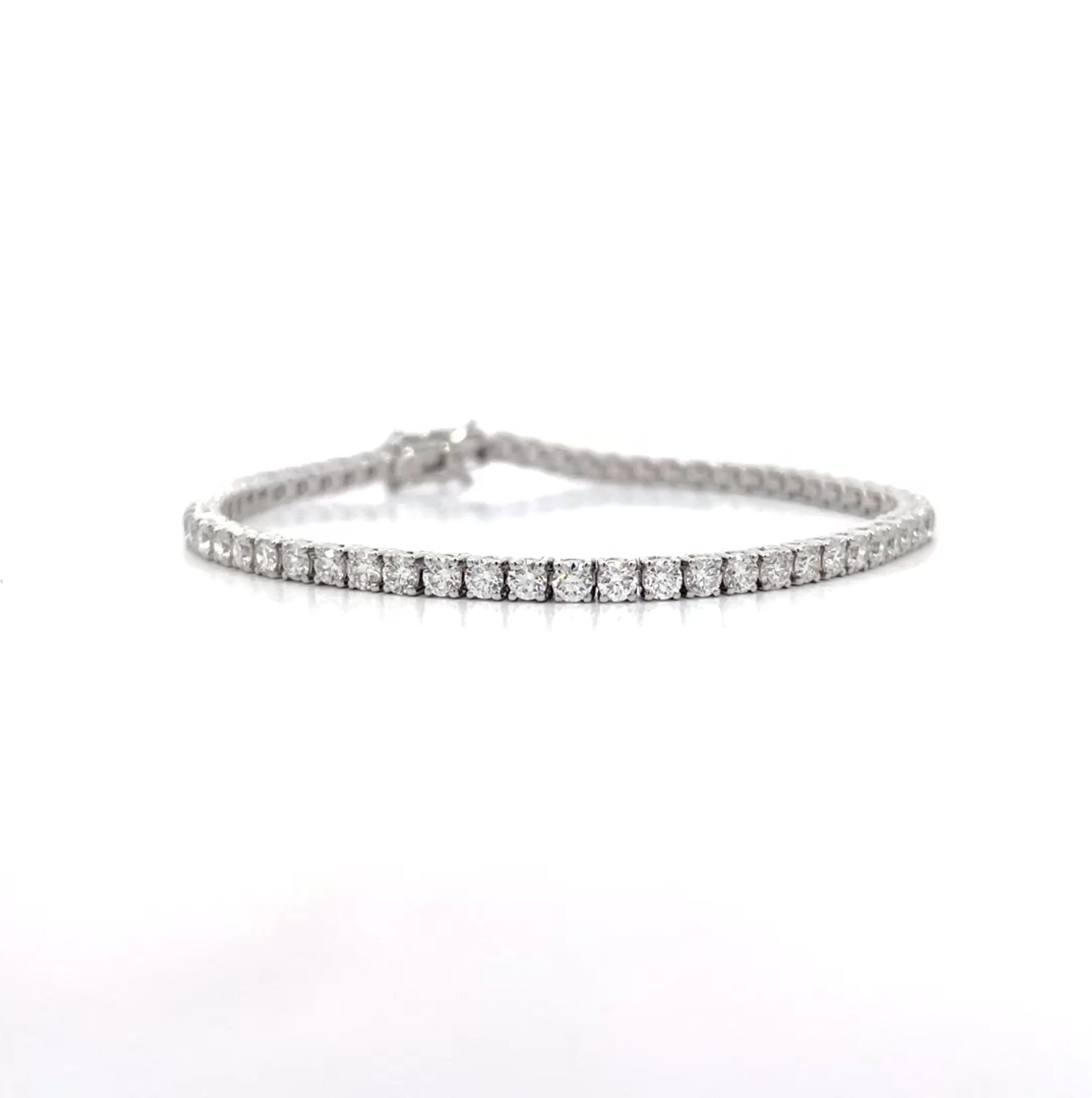4.40ct Tennis Bracelet 4.40 carat total natural diamond D-F color VS clarity 18K white gold handcrafted in Dubai