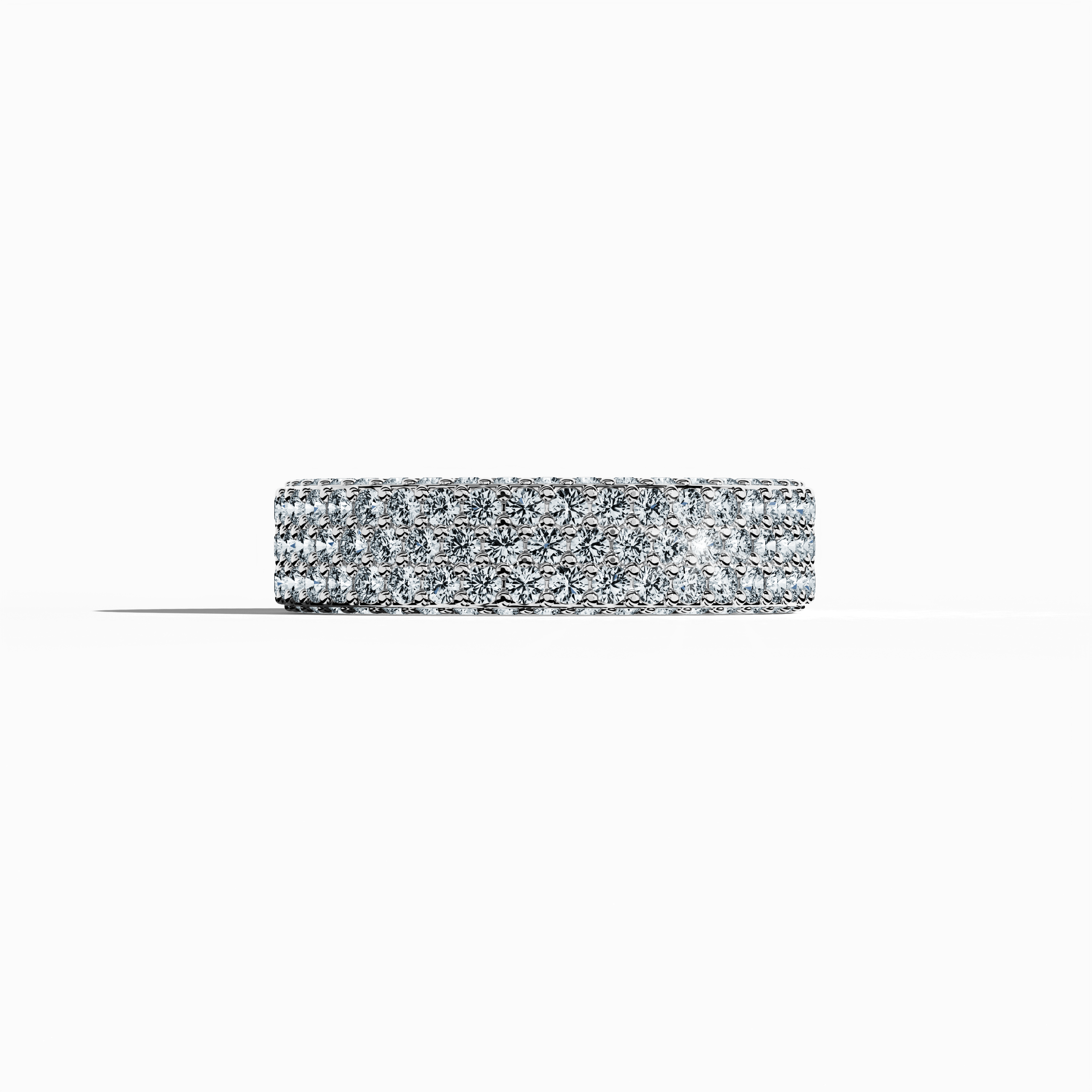 Experience the refined allure of our белое золото 5‑row diamond band, impeccably captured in a sleeping front view. This masterpiece features up to 2.55 carats of micro diamonds, set with intricate precision to evoke timeless luxury and luminous sophistication. Reminiscent of renowned 4‑row designs—Classic, Vintage, Contemporary, Modern, Minimalist, Ornate, Channel‑Set—its icy brilliance and sterling finish exude global elegance. Keywords: белое золото, micro diamond, luxury, refined, elegant.