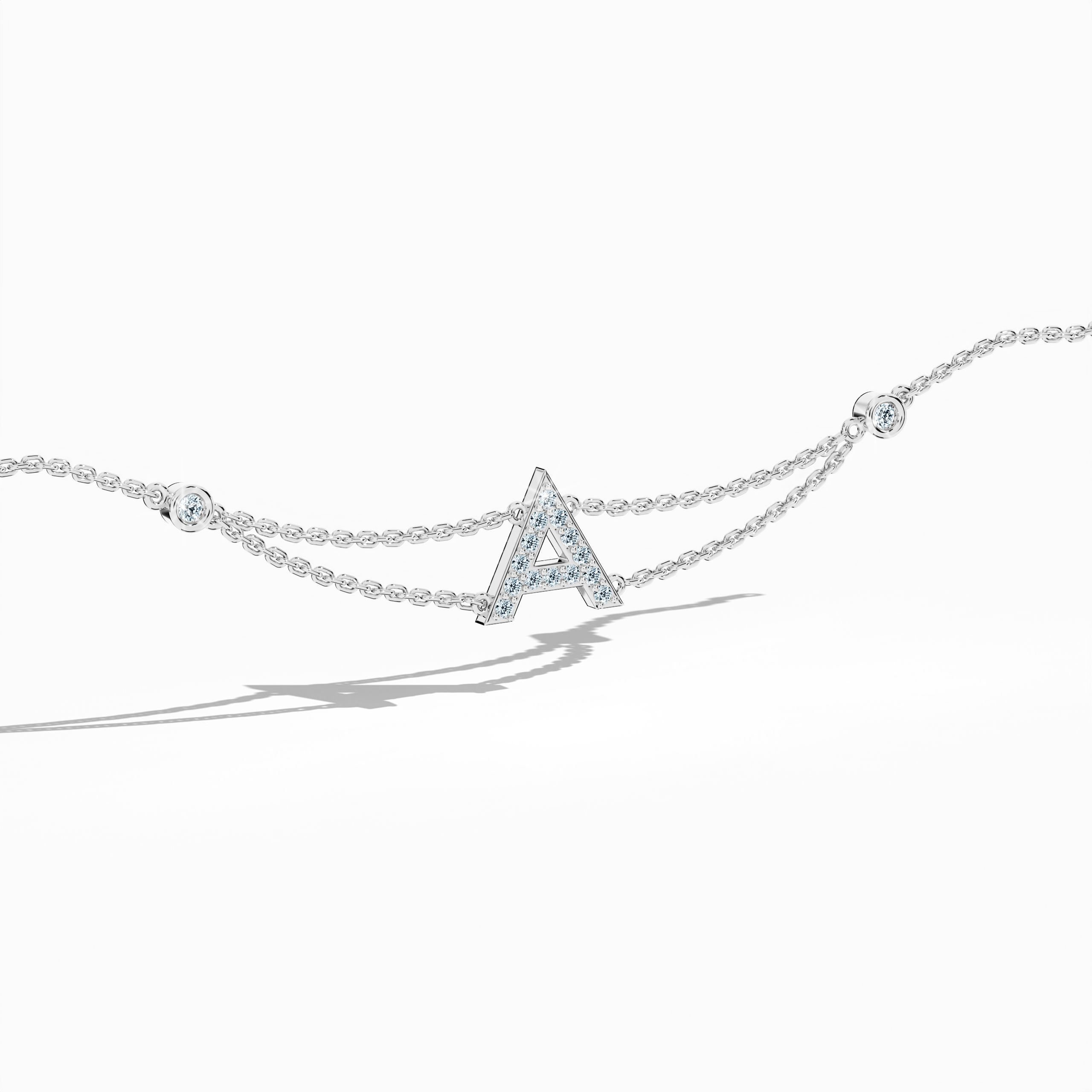 Initial Diamond Letter Bracelet (A-Z) in 18K Gold