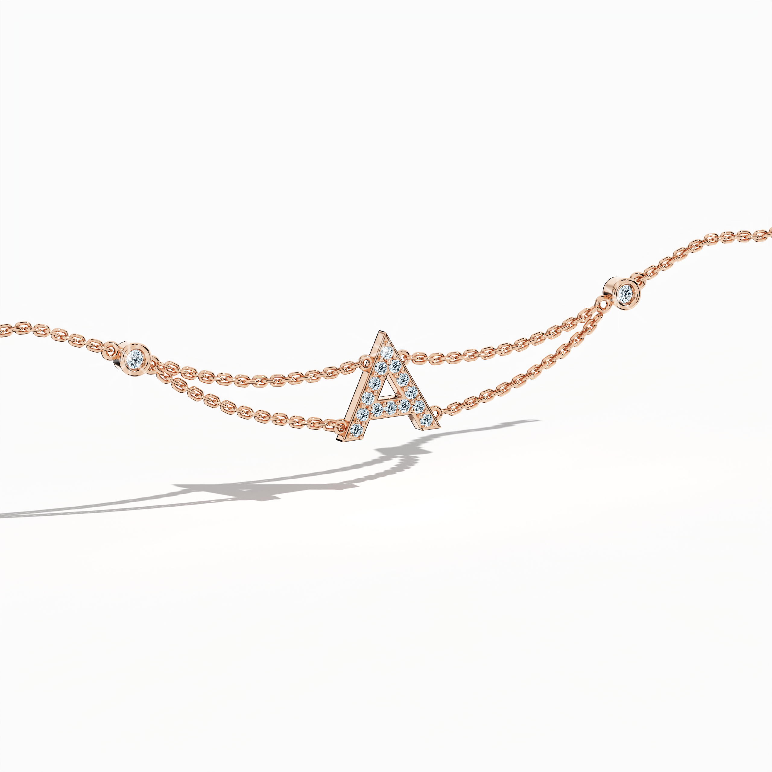 Initial Diamond Letter Bracelet (A-Z) in 18K Gold