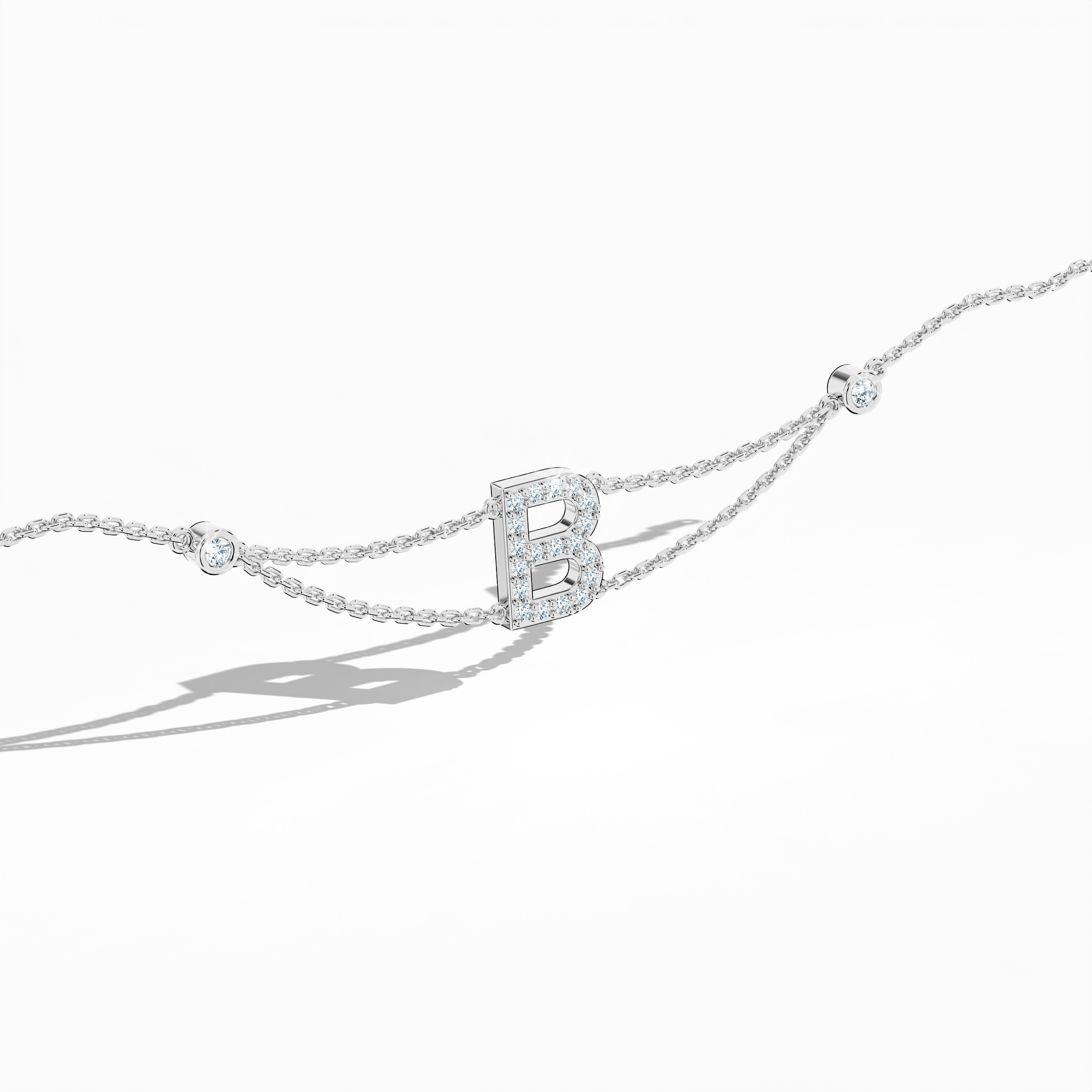 Initial Diamond Letter Bracelet (A-Z) in 18K Gold