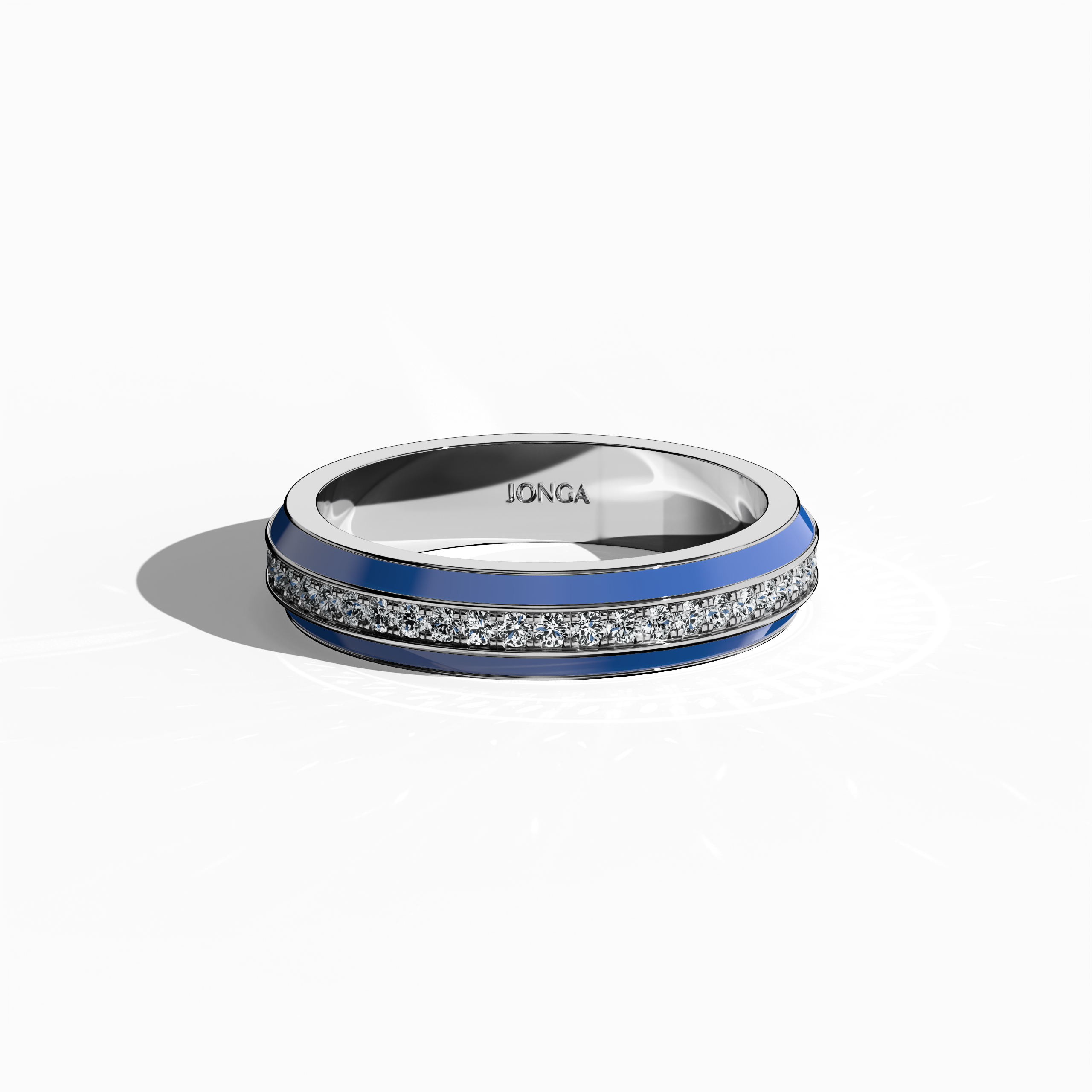 Discover the stunning beauty of this белое золото ring with brilliant blue glossy enamel, accentuating a meticulously paved 0.35 carat center stone. Captured from a sleeping front top view, the elegant pave band design—known as Eternity Pave, Pavé Chic, and Carat Pave—displays intricate detailing and refined contours. The vibrant blue enamel contrasts with pure белое золото to deliver a modern, luxurious aesthetic and exceptional designer appeal.
Keywords: enamel, luxe, designer, pave.