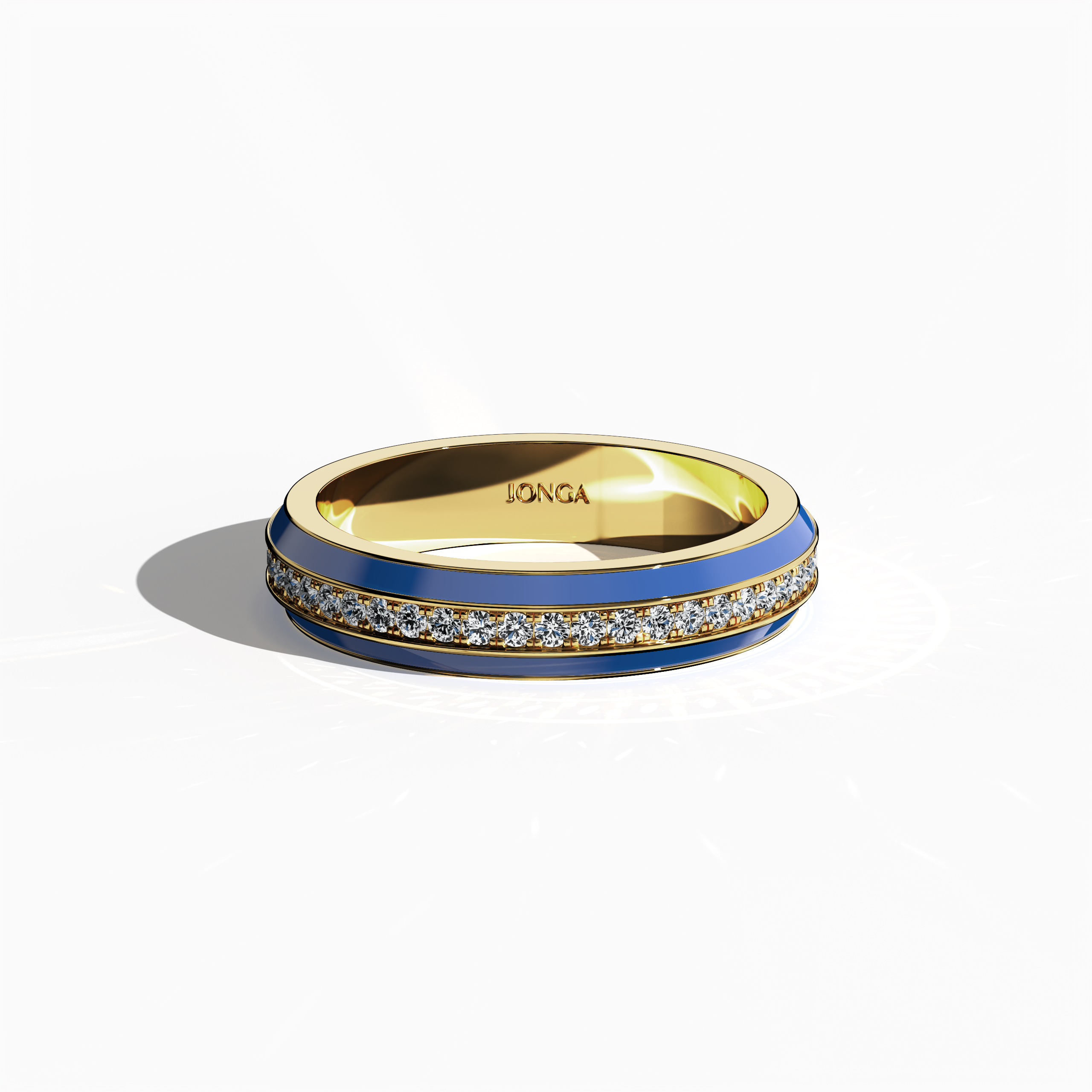 Discover the striking elegance of this жёлтое золото ring with bold blue glossy enamel, highlighting a meticulously paved 0.35 carat center stone. Captured from a sleeping front top view, the refined pave band—celebrated as Eternity Pave, Pavé Chic, and Carat Pave—displays intricate pavé details that accentuate the vibrant interplay of warm жёлтое золото and dynamic blue enamel, embodying modern luxury and exceptional designer craftsmanship.
Keywords: enamel, pave, luxury, designer.