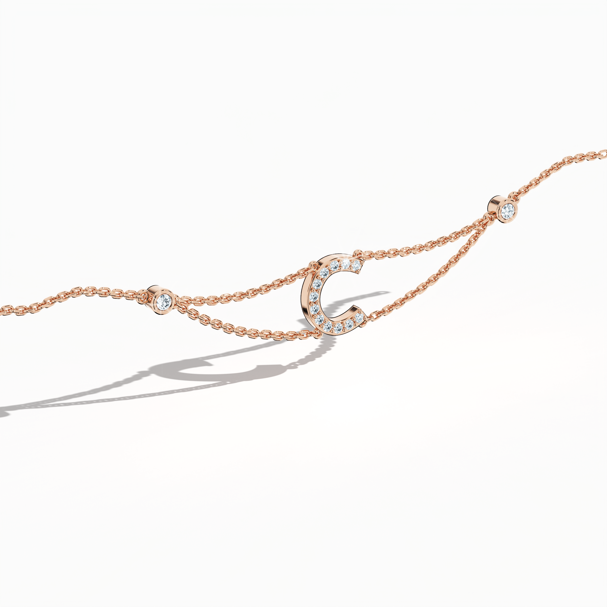 Initial Diamond Letter Bracelet (A-Z) in 18K Gold