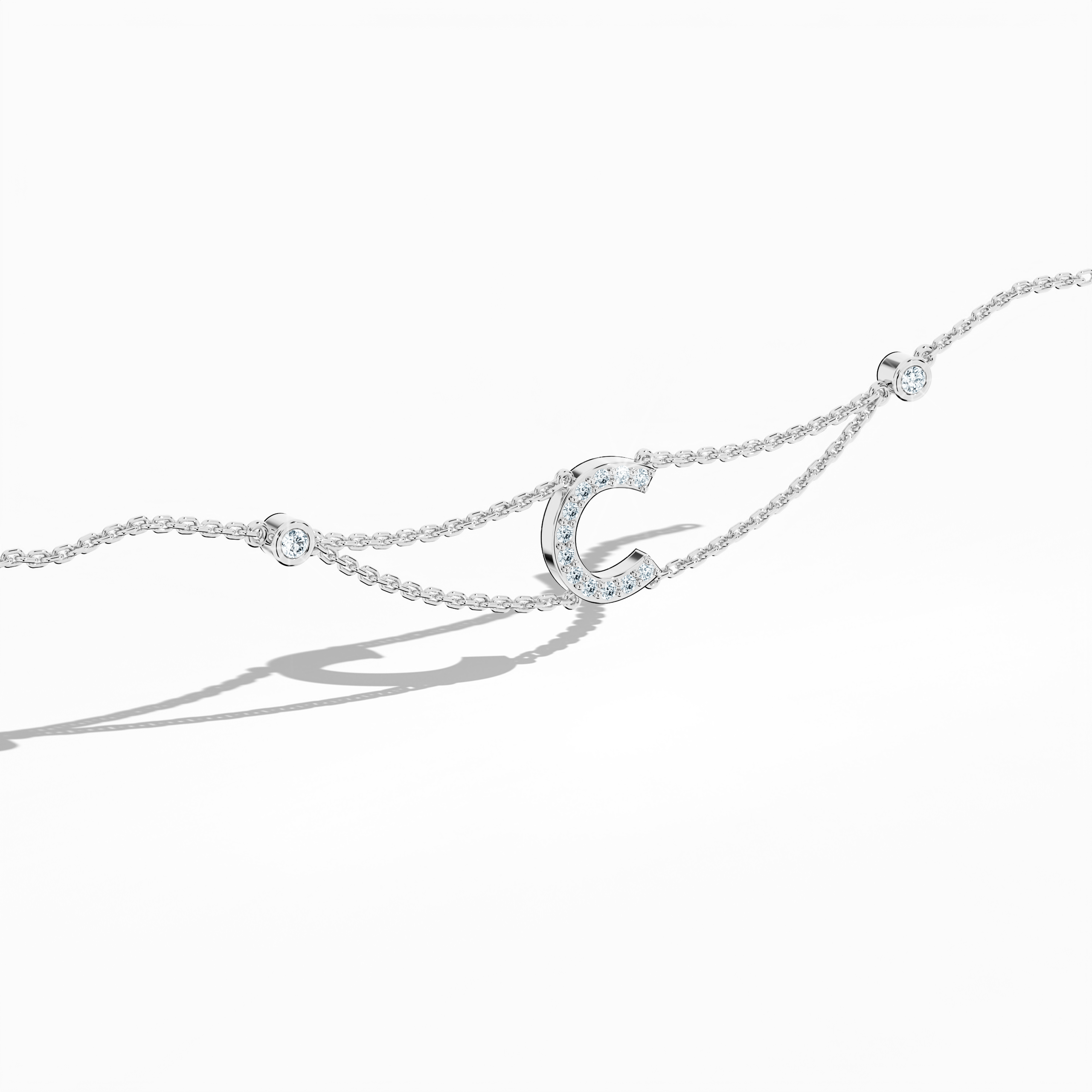 Initial Diamond Letter Bracelet (A-Z) in 18K Gold