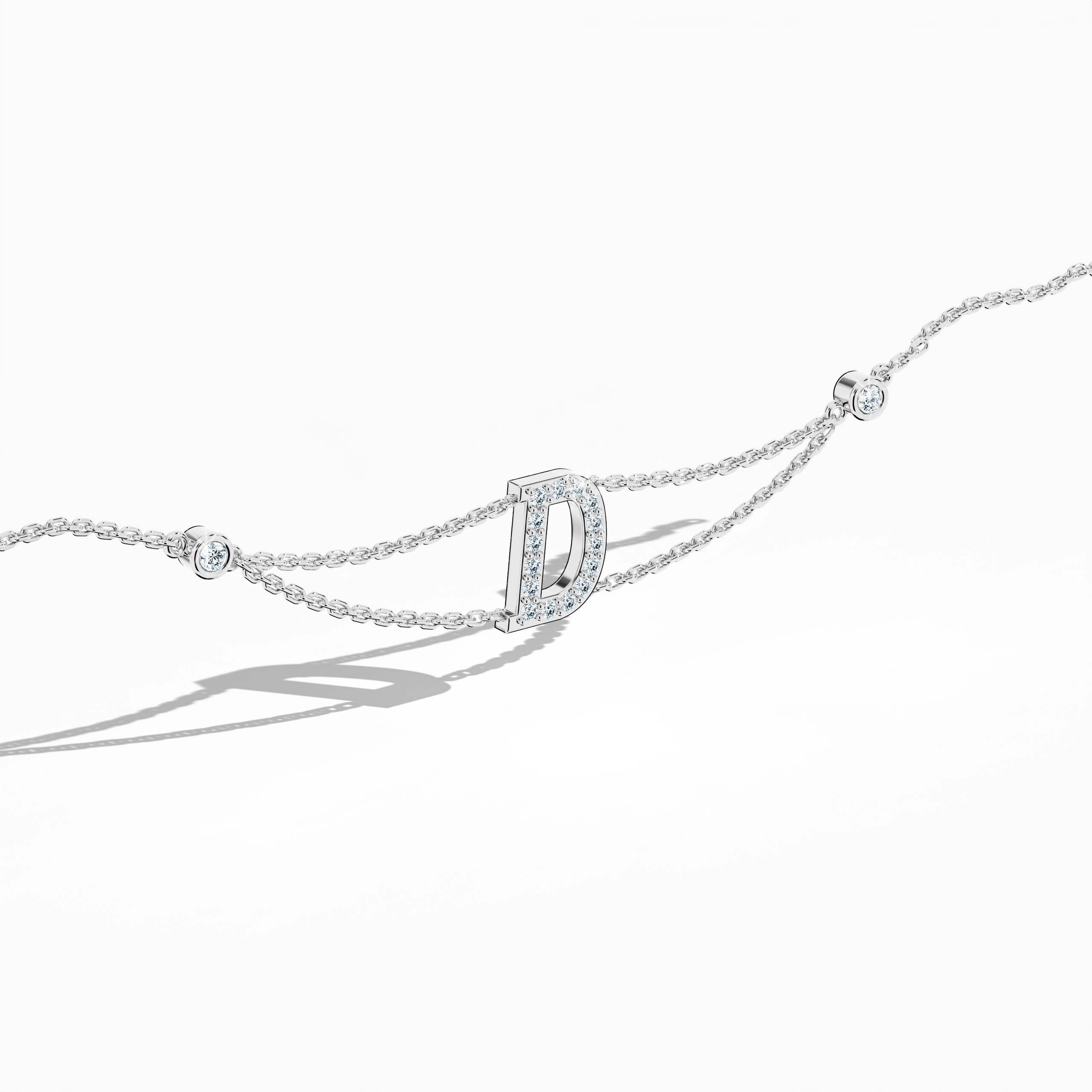 Initial Diamond Letter Bracelet (A-Z) in 18K Gold