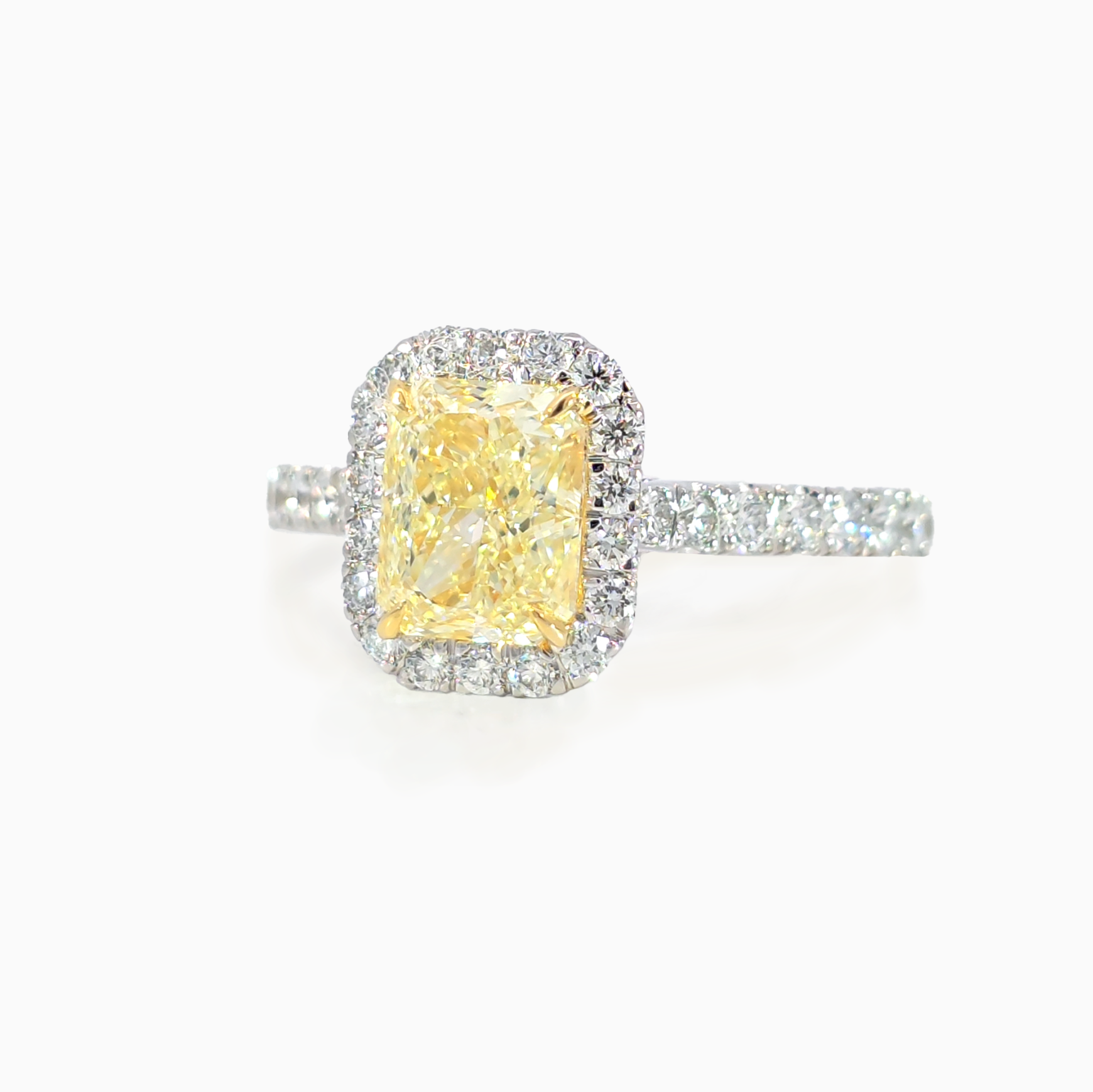 Halo Yellow Diamond Radiant Ring
