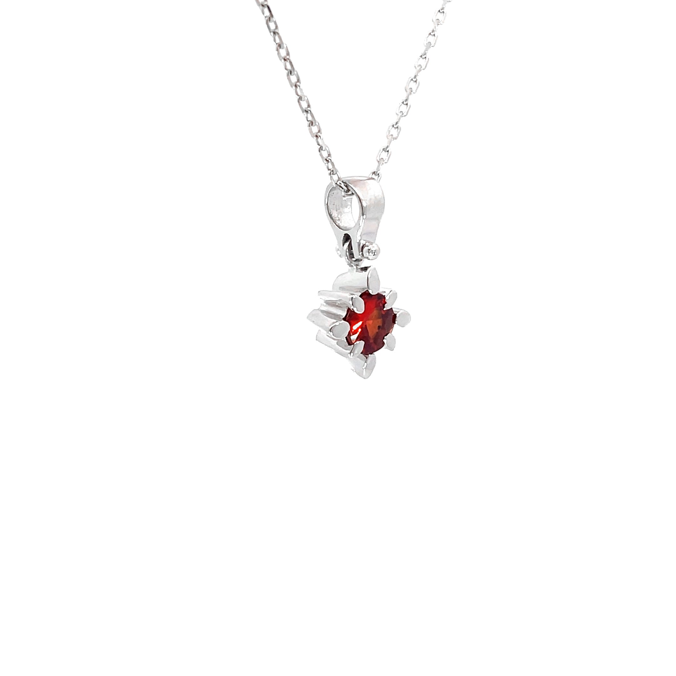Red sapphire pendant 0.36 carat red sapphire 18K white gold handcrafted in Dubai