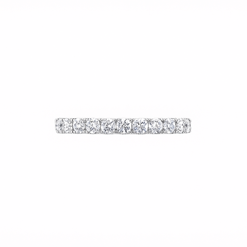 Round Eternity Ring in white Gold 2.10 carat total 20 diamonds D-F color VVS-VS clarity 18K white gold Dubai