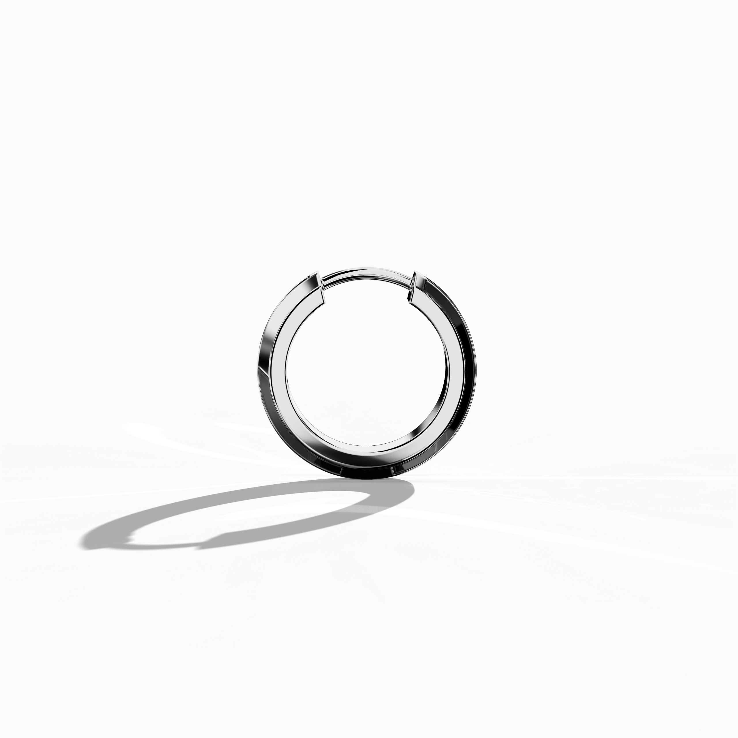 Side view of Exquisite black enamel pavé stud earring in белое золото – a refined piece of fine Украшения/fine Ювелирные изделия and a chic ear accessory featuring a sleek, densely diamond-pavé setting on a bold black enamel face, ideal for everyday elegance