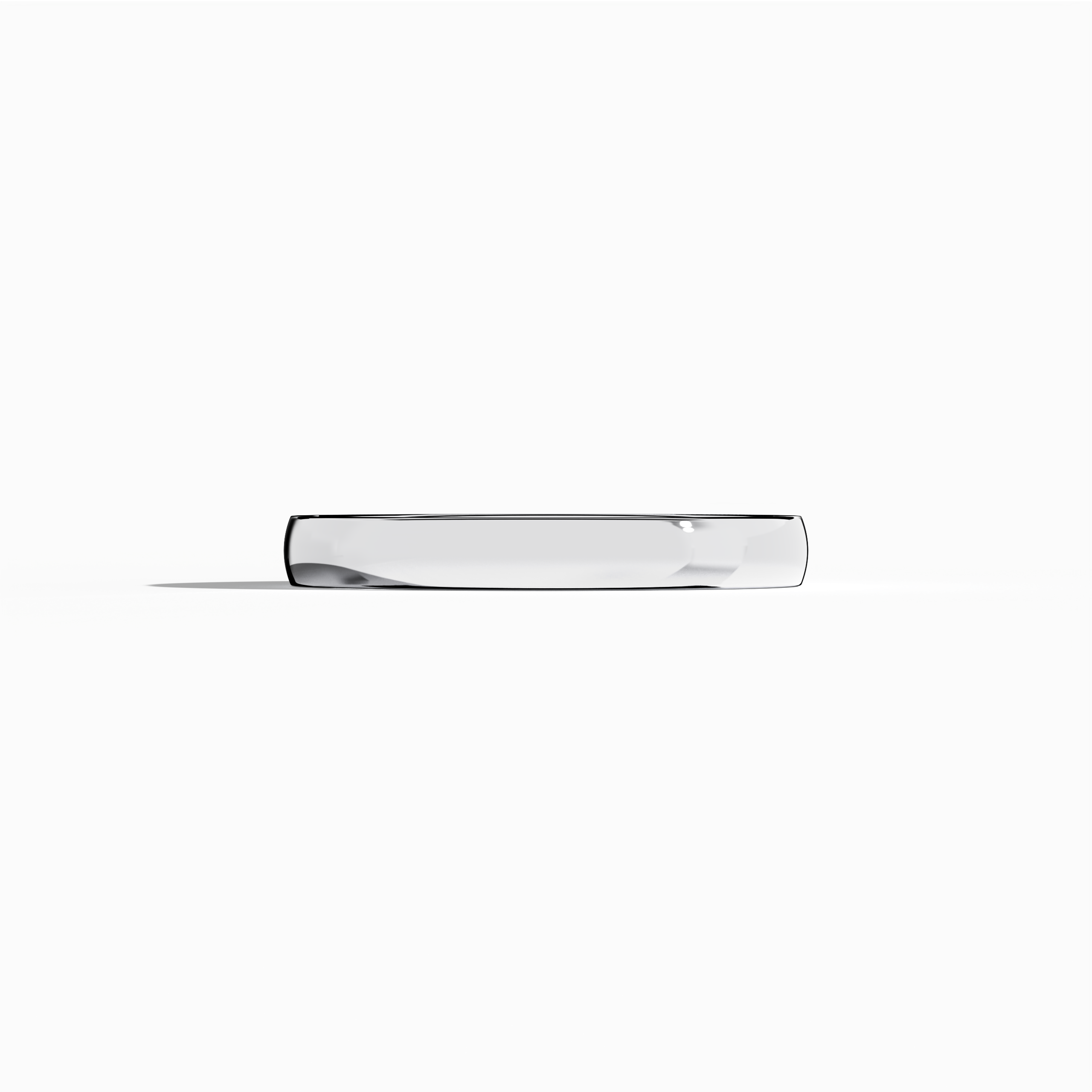 This image features a pristine белое золото wedding band, showcasing a simple design with a glossy finish across its 2.5 мм width. Crafted in minimalist, plain, classic, timeless, and understated wedding band styles—and also known as luminous white, sterling white, or modern белое золото—the ring’s smooth, polished surface reflects ambient light beautifully. It embodies refined craftsmanship and modern luxury. Keywords: wedding band, белое золото, glossy finish, minimalist, elegant design.