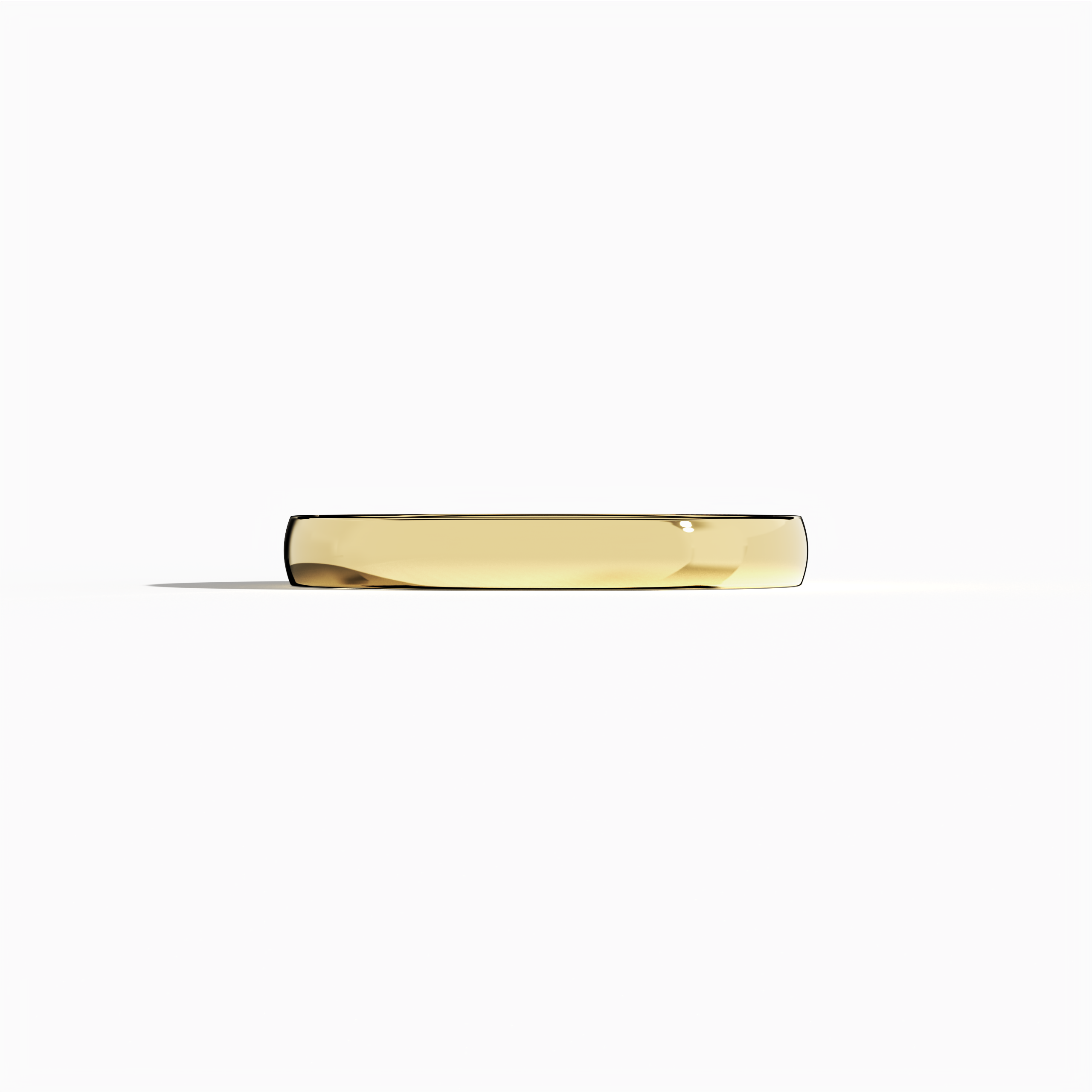 This image presents a captivating жёлтое золото wedding band with a simple design and a glossy finish across its 2.5 мм width. Designed in minimalist, plain, classic, timeless, and understated wedding band styles—and alternatively referred to as classic gold or sunlit gold—the band’s smooth, polished surface emits a warm glow as it reflects ambient light, highlighting refined craftsmanship and modern sophistication. Keywords: wedding band, жёлтое золото, glossy finish, minimalist, elegant design.