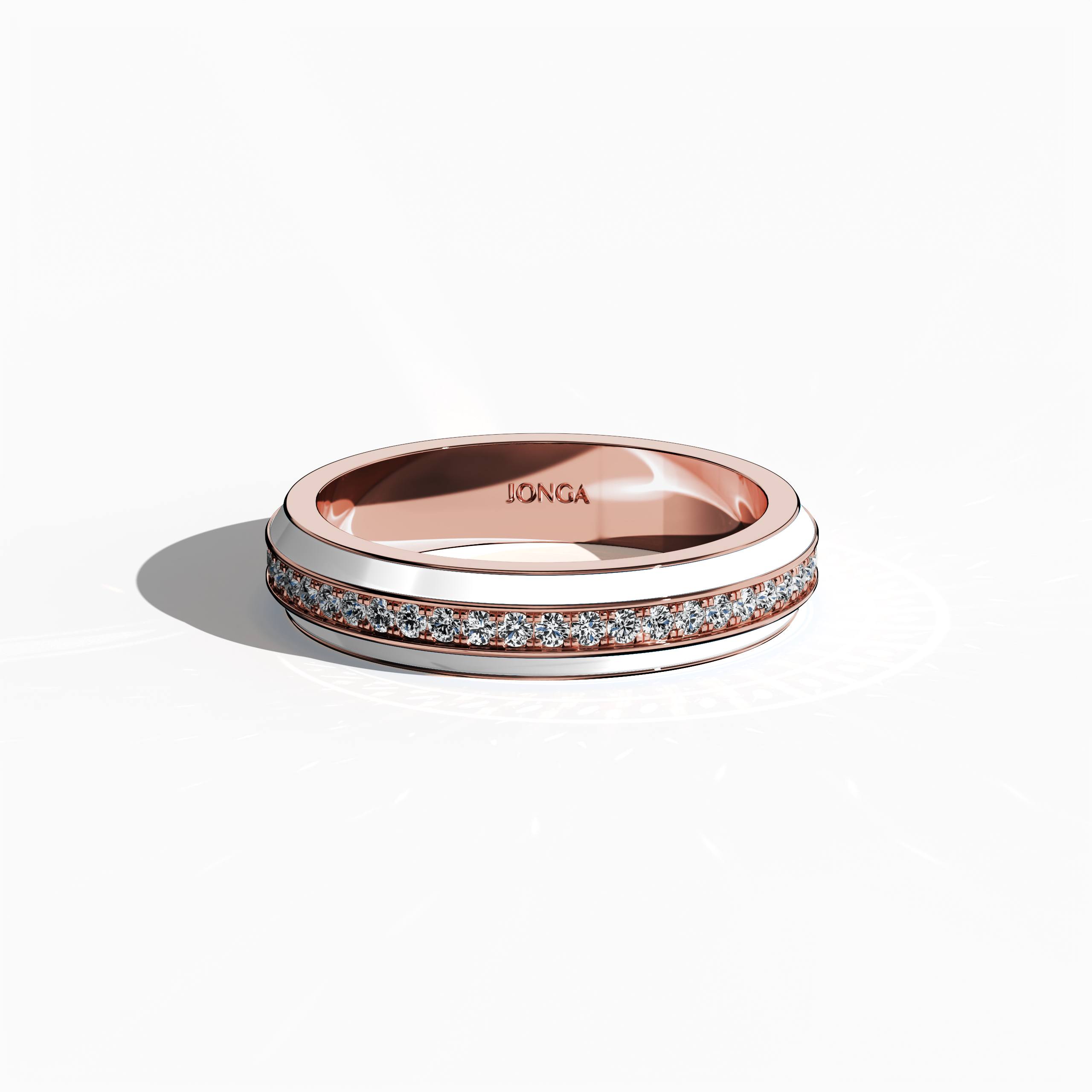 Discover the elegant fusion of warm розовое золото and luminous white glossy enamel in this stunning ring, showcasing a dazzling 0.35 carat paved center stone. Captured from a sleeping front top view, the intricate pave band—known as Eternity Pave, Pavé Chic, and Carat Pave—reveals refined detailing and smooth contours. This luxurious design, merging classic warmth with modern luminosity, epitomizes contemporary sophistication and timeless designer artistry.
Keywords: enamel, luxury, pave design, chic.