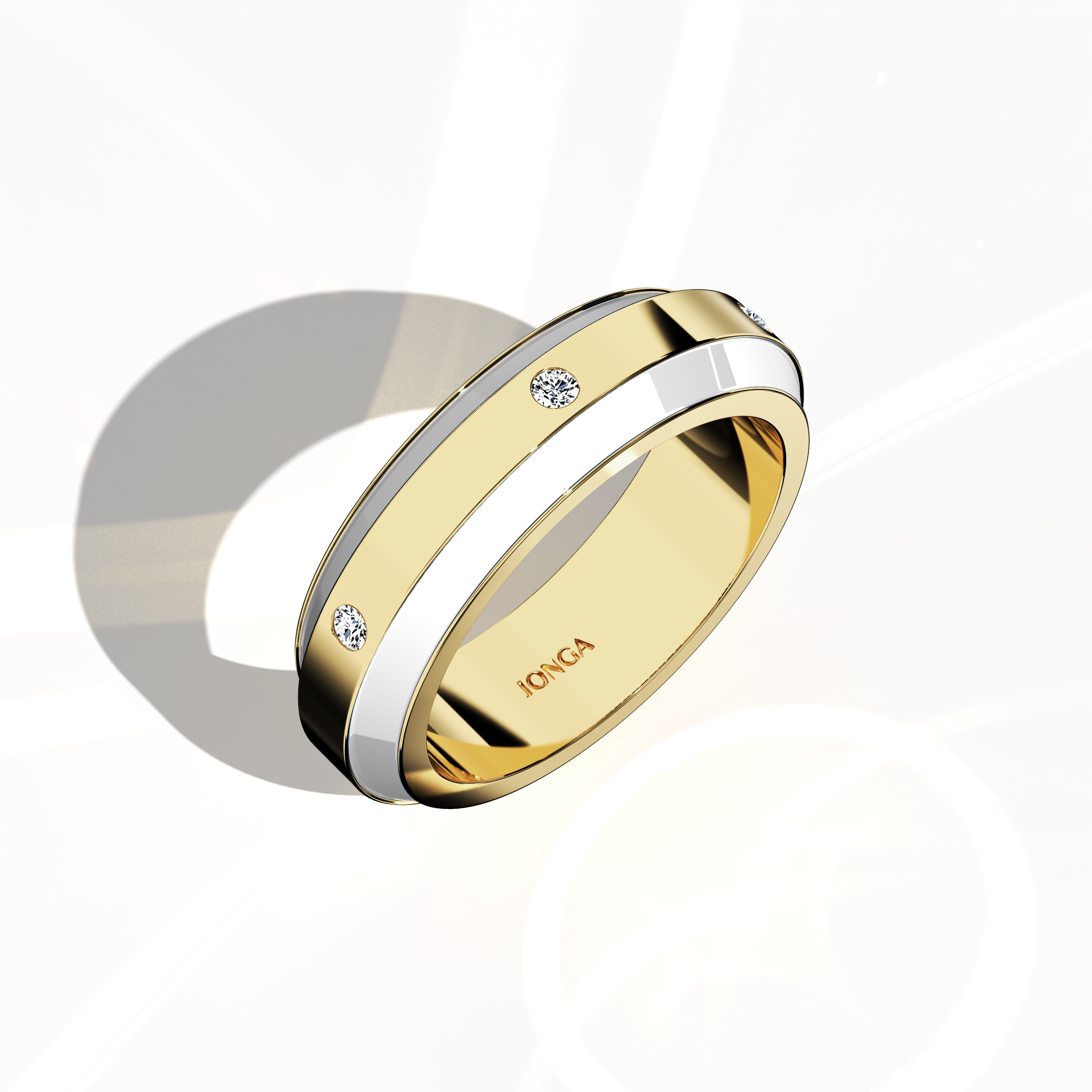 Stunning in жёлтое золото with a smooth white enamel finish, this six‐diamond ring displays a glossy surface and a centerline of brilliant diamonds (up to 0.20 carats). Referred to as “Timeless Chic,” “Golden Allure,” and “Radiant Curve,” its design radiates modern elegance and classic refinement. Captured in a standing front top side view, the image highlights intricate detailing and keywords: luxury, designer, создано вручную, fine Украшения.