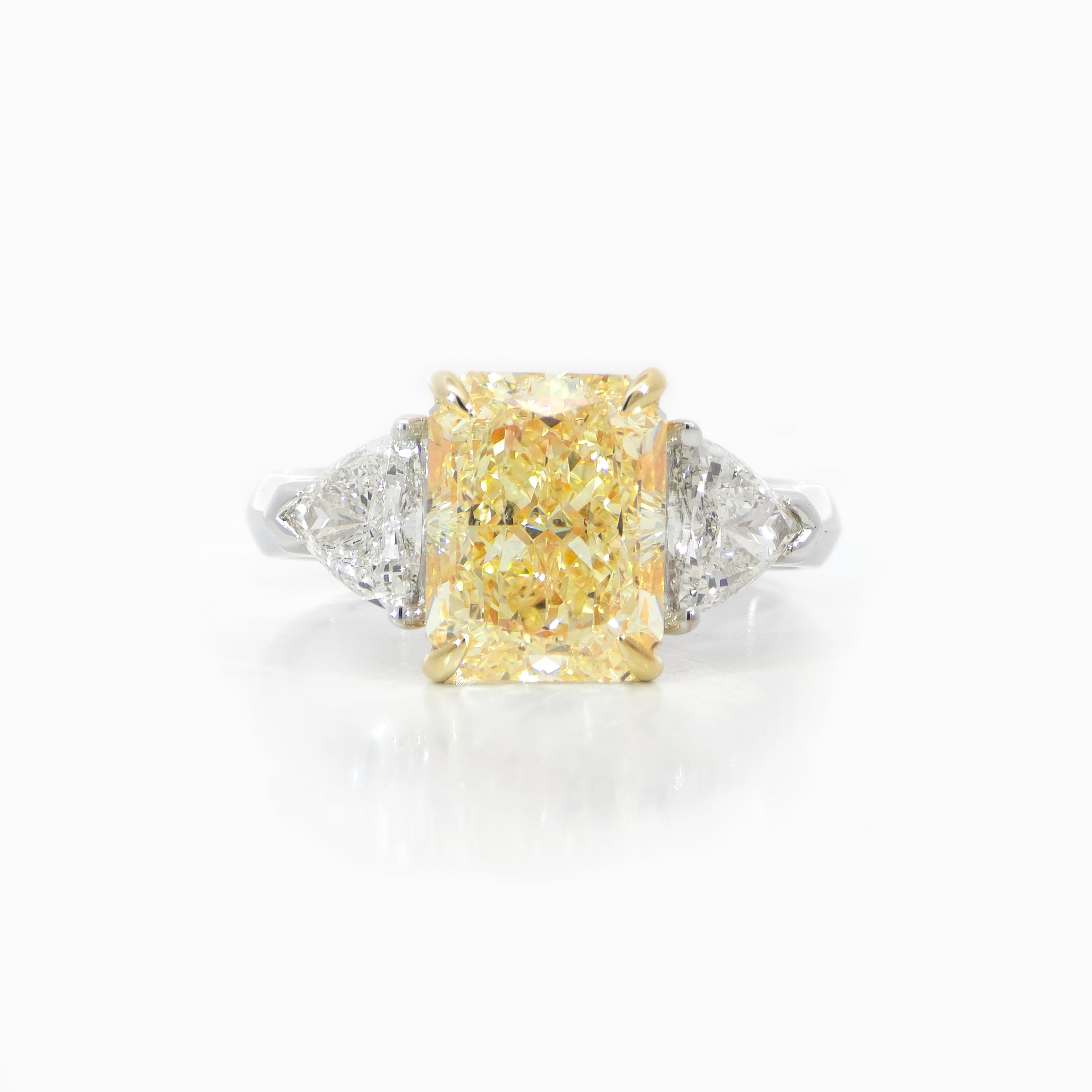 Yellow Radiant Diamond trio Ring