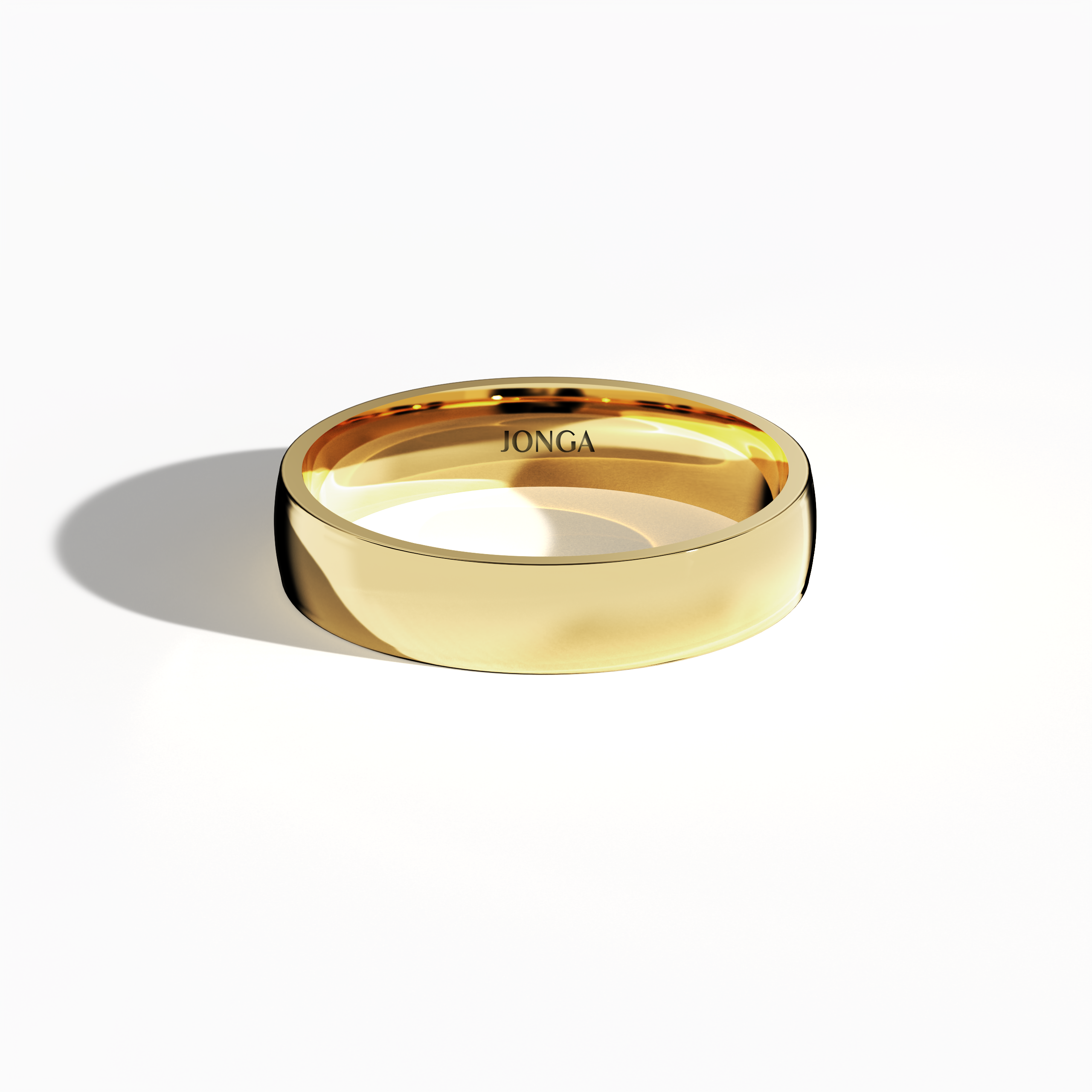 Exhibiting a refined wedding band in luminous жёлтое золото, this 6 мм band with a shimmering glossy finish is shown from a sleeping front top view. The simple design—known as a minimalist wedding ring, classic gold band, or modern wedding band—features smooth, elegant lines and a warm, enduring glow. Its understated sophistication and timeless appeal are lauded in diverse design traditions with varied naming conventions. Keywords: жёлтое золото, glossy, 6 мм, elegant, minimalist.