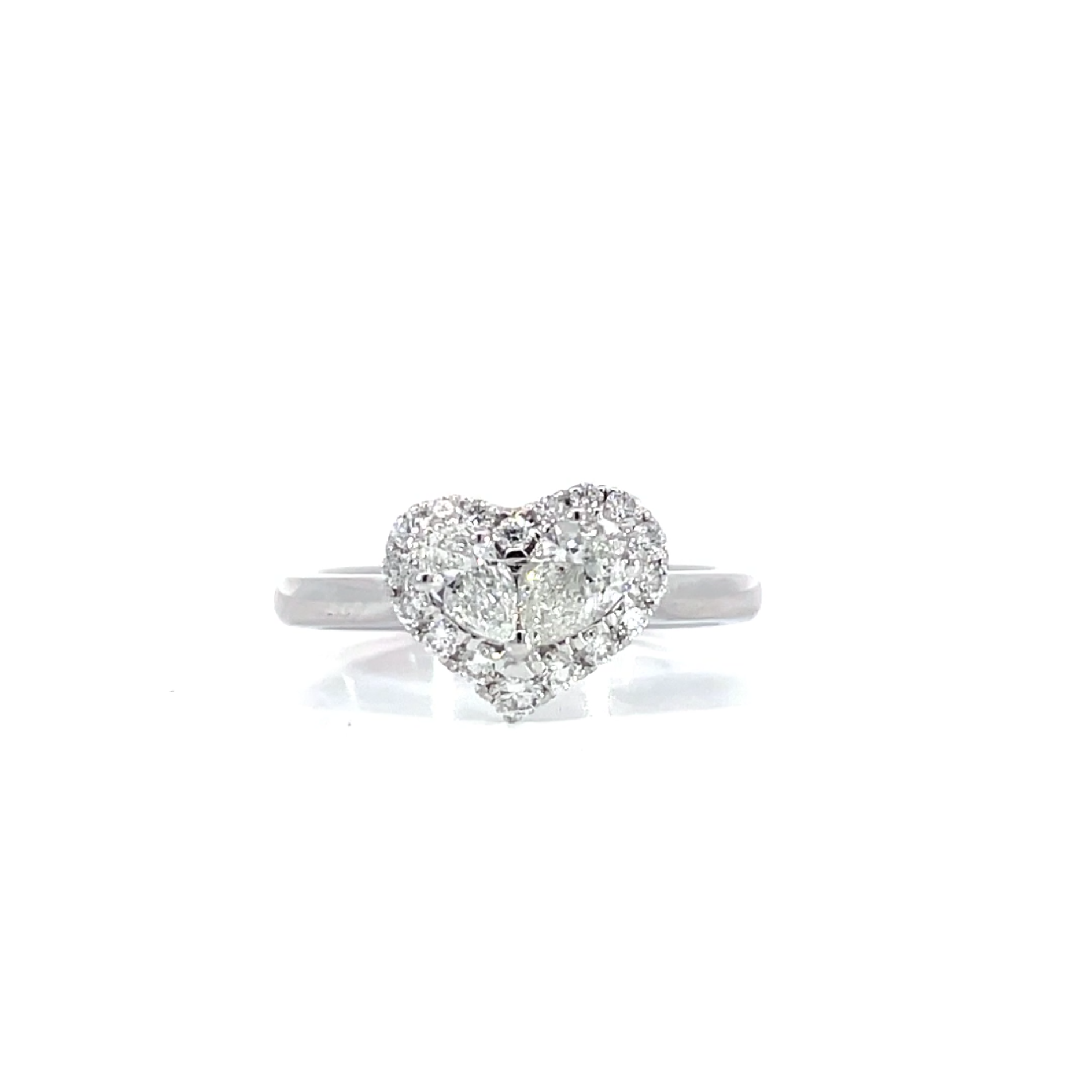 Halo Pear Heart Ring