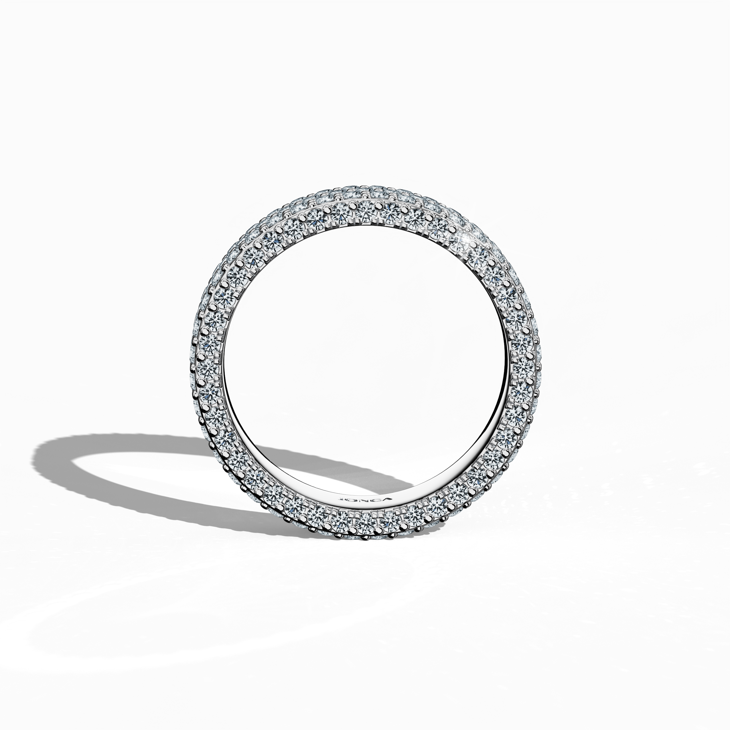 Revel in the captivating charm of our белое золото 5‑row diamond band showcased in a standing front view. With up to 2.55 carats of micro diamonds precisely set, the design exudes a refined, timeless sophistication. Inspired by esteemed 4‑row styles such as Classic, Vintage, Contemporary, Modern, Minimalist, Ornate, and Channel‑Set, its brilliant icy finish and sterling glow deliver a luxurious, globally inspired statement. Keywords: белое золото, micro diamond, refined, luxury, elegance.