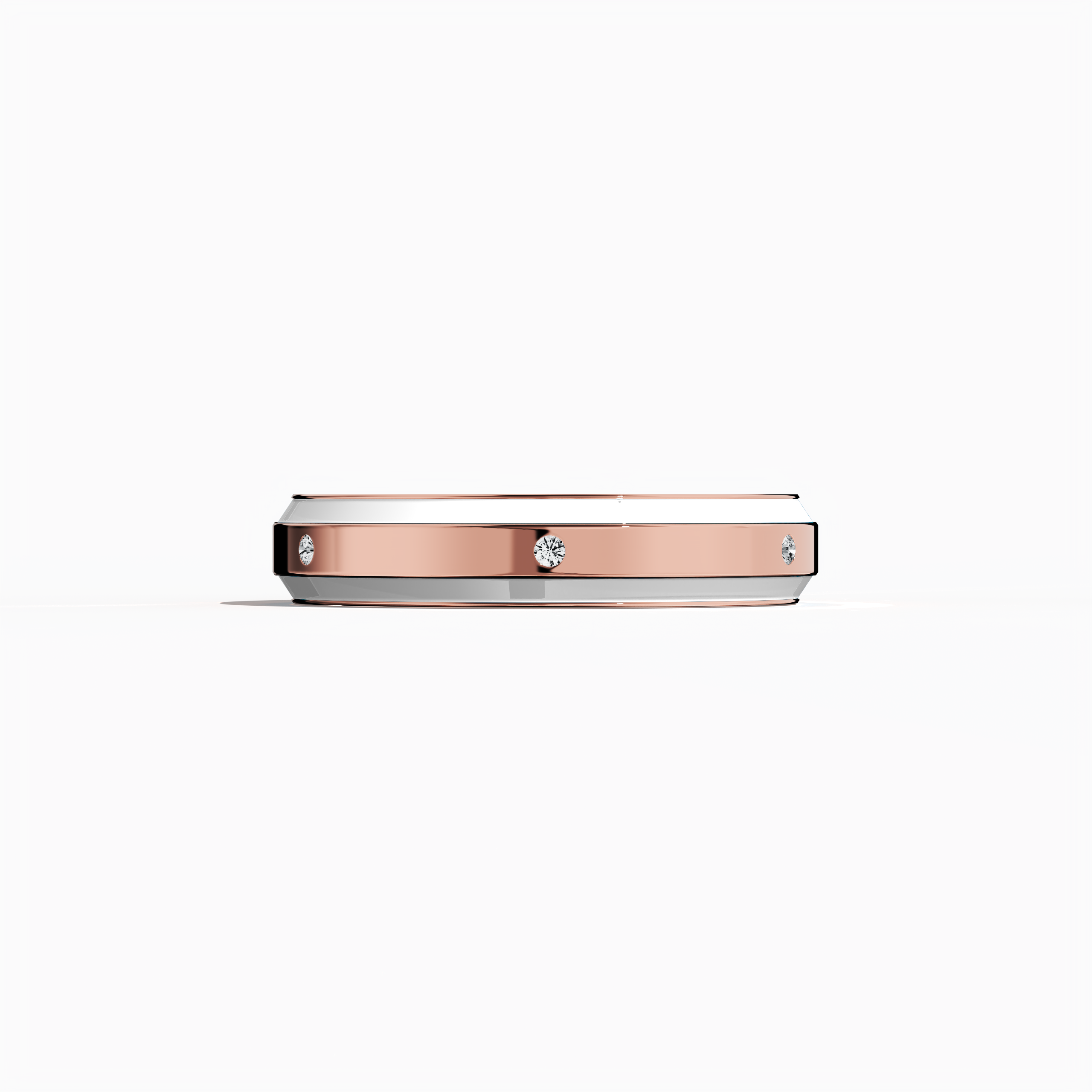 Captured from a serene sleeping front view, this exquisite six diamond enamel ring in radiant розовое золото with pristine white enamel exudes understated elegance and warmth. The band, gracefully featuring a centered line of six shimmering diamonds totaling up to 0.05 carat, is finished in a glossy white enamel that accentuates its delicate detailing. Flaunted as Elegant Fusion, Modern Radiance, Timeless Chic, Luxe Harmony, Classic Splendor, and Contemporary Brilliance, the design reflects refined charm.