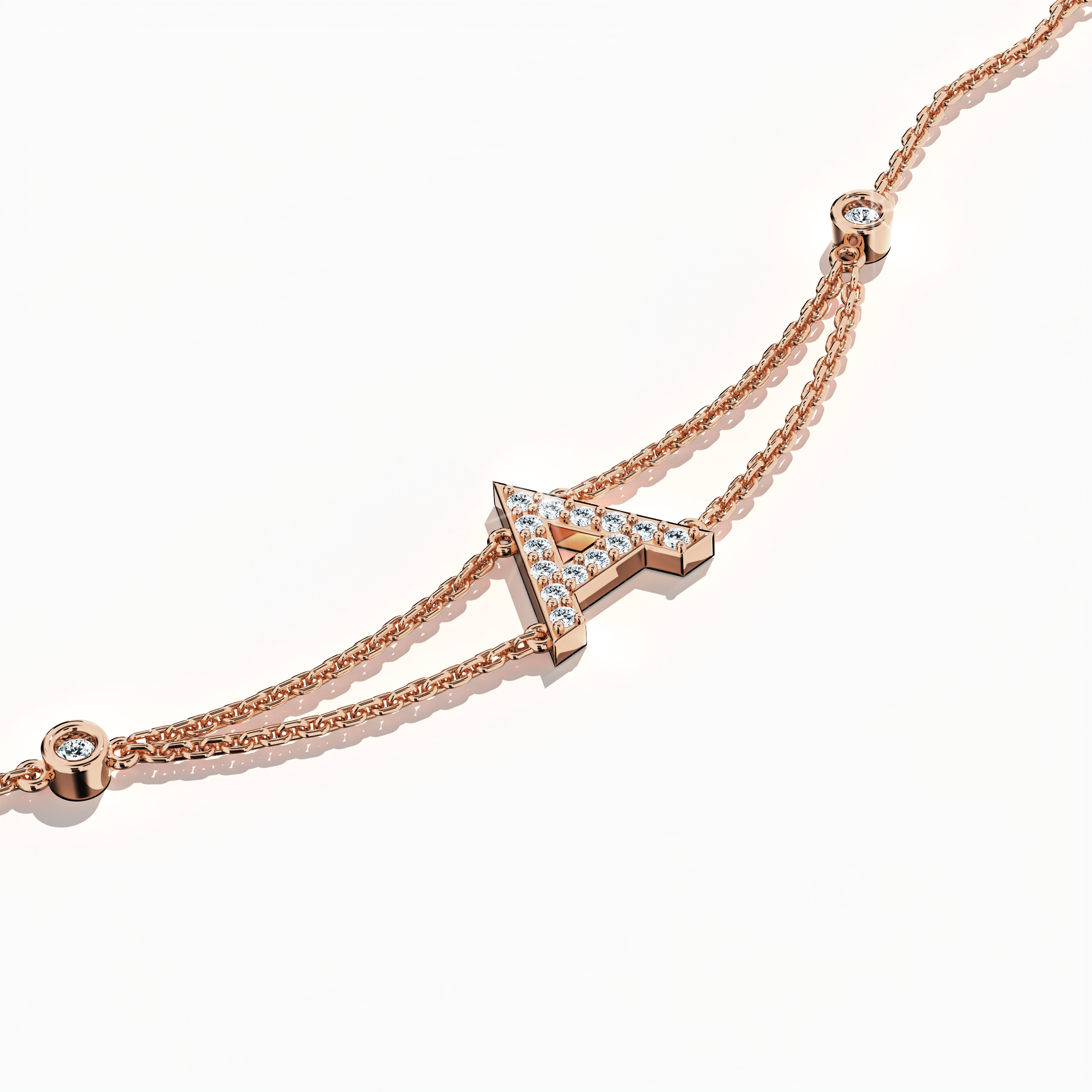 Initial Diamond Letter Bracelet (A-Z) in 18K Gold