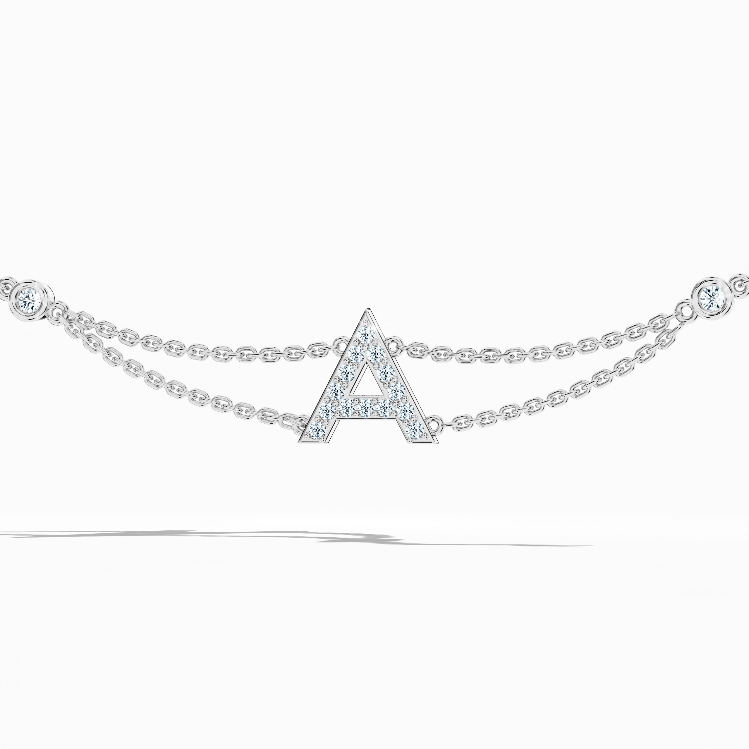 Initial Diamond Letter Bracelet (A-Z) in 18K Gold