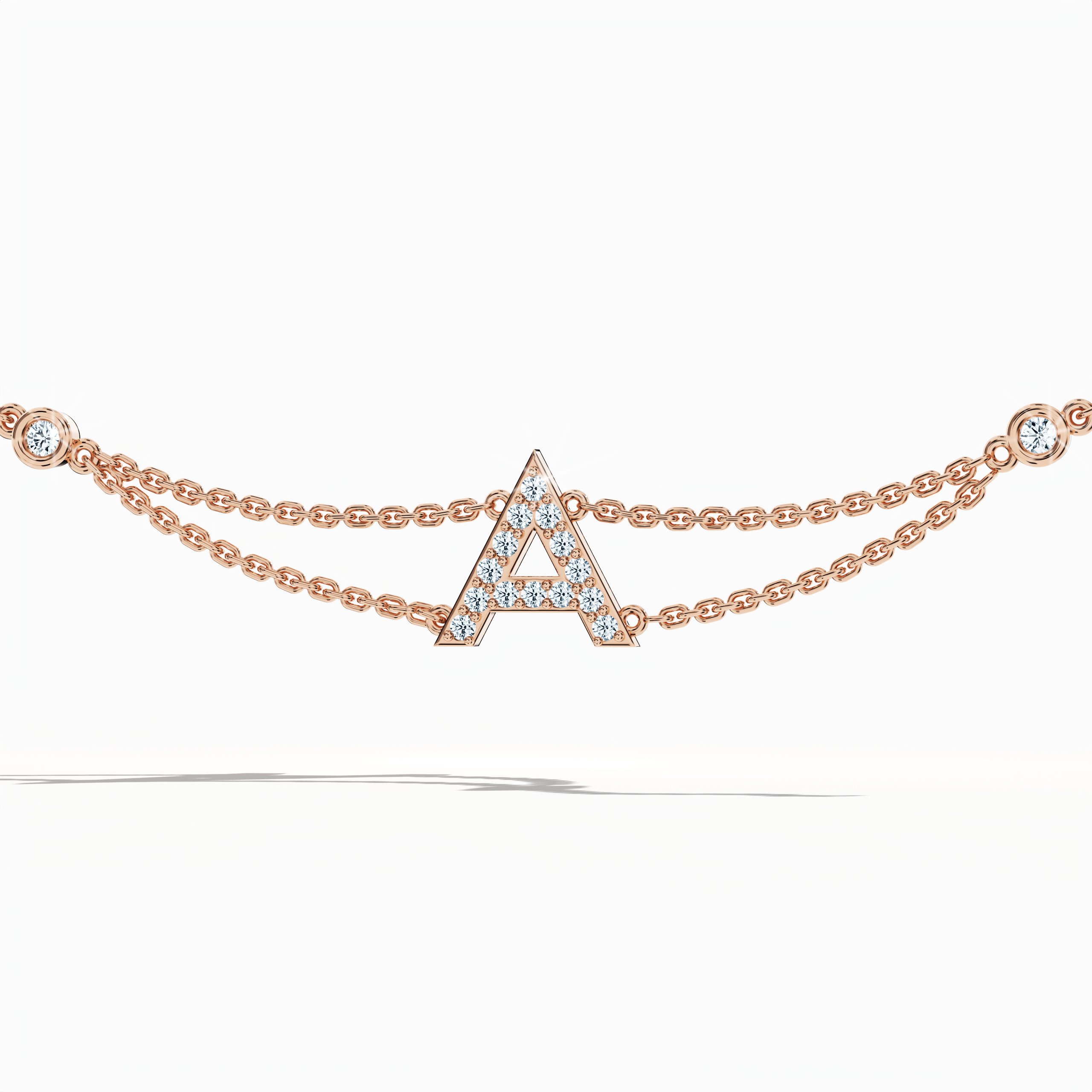 Initial Diamond Letter Bracelet (A-Z) in 18K Gold