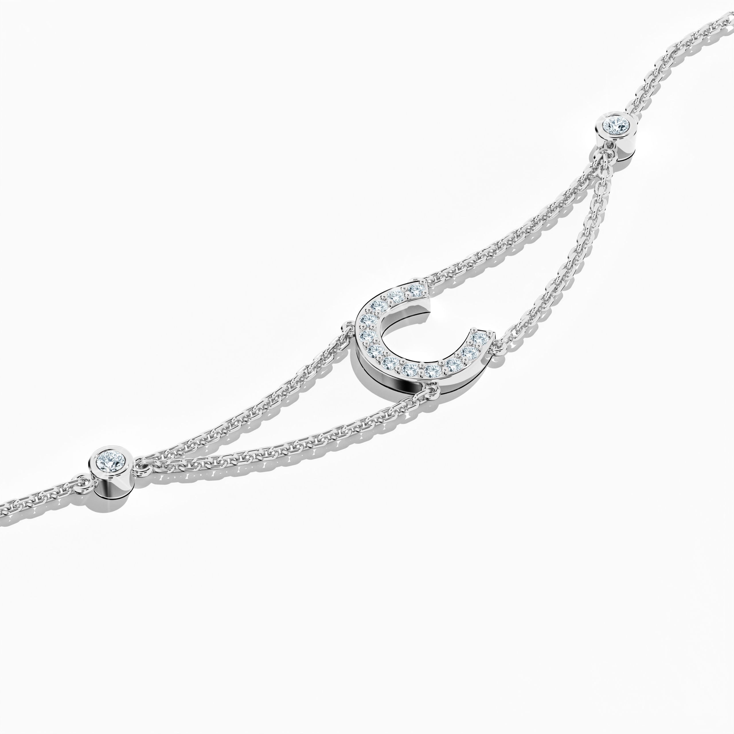 Initial Diamond Letter Bracelet (A-Z) in 18K Gold