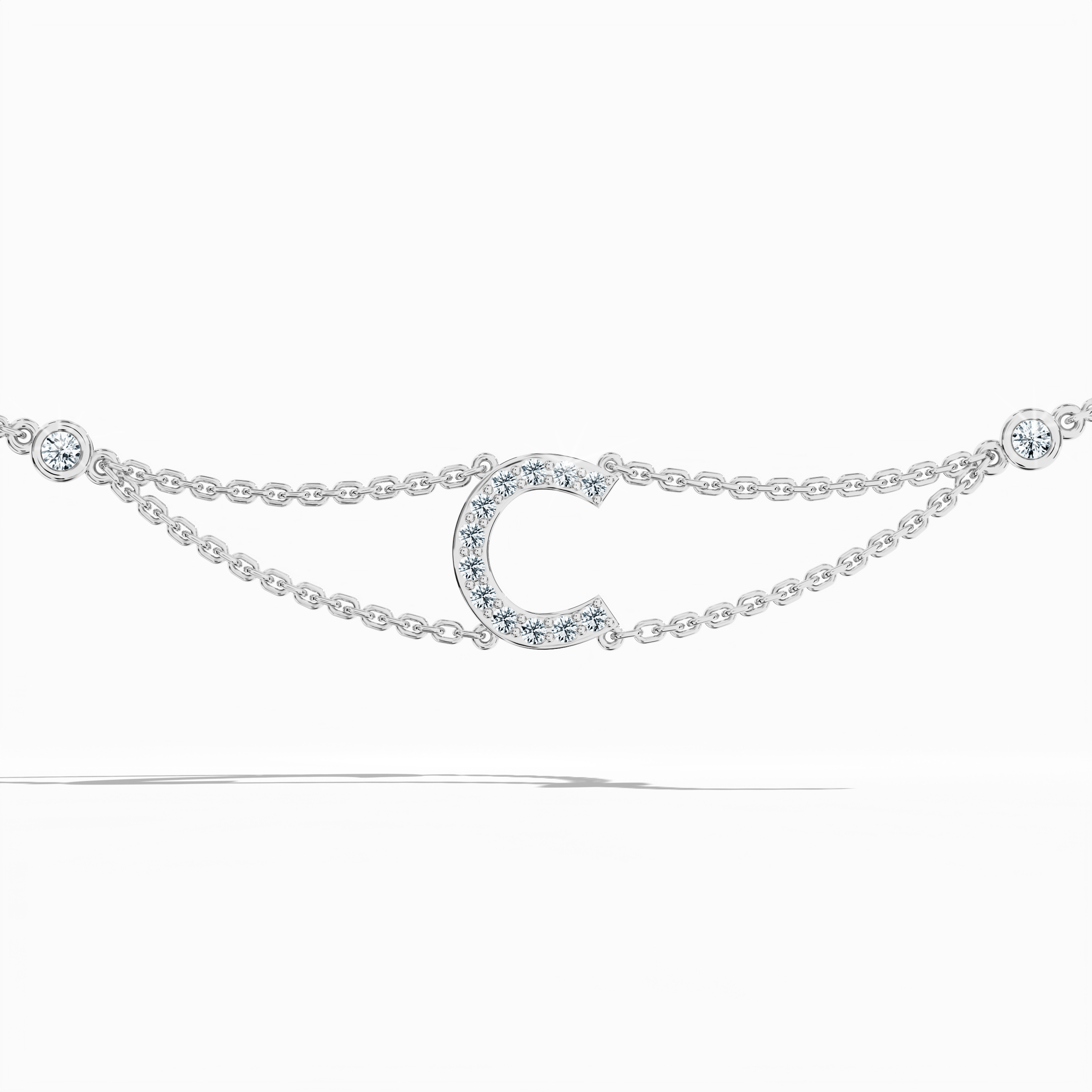 Initial Diamond Letter Bracelet (A-Z) in 18K Gold