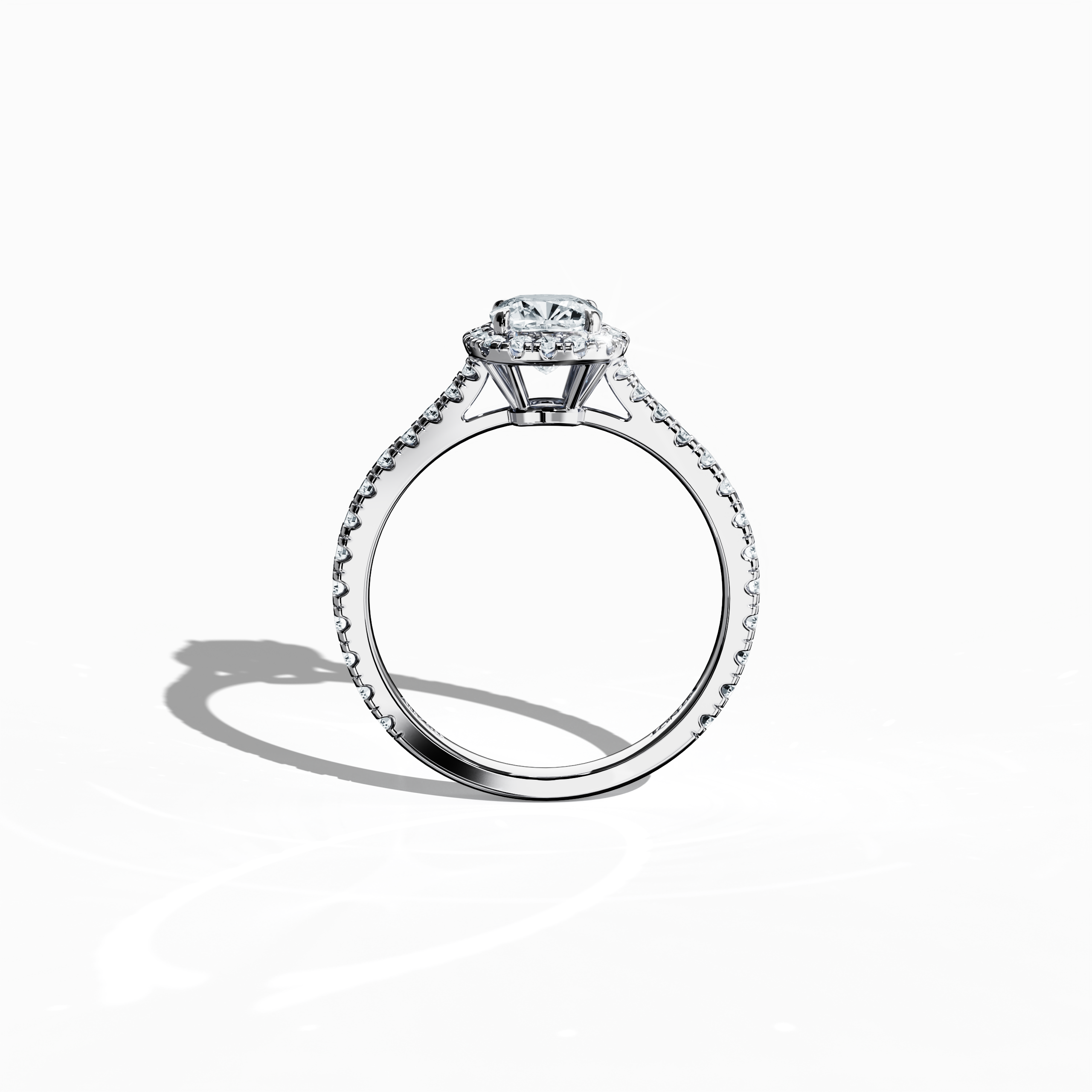 In a striking standing front view, the halo paved diamond ring in luminous белое золото commands attention with its 1.60 carat display of opulent sparkle. Dominated by a 1  карат cushion diamond encircled by a 0.60  карат halo of radiant side stones, the design unites Classic Halo, Vintage Halo, and Modern Halo influences with cushion and radiant cut nuances and a sleek silver-toned finish. Keywords: diamond, luxury, создано вручную, elegant, glow.