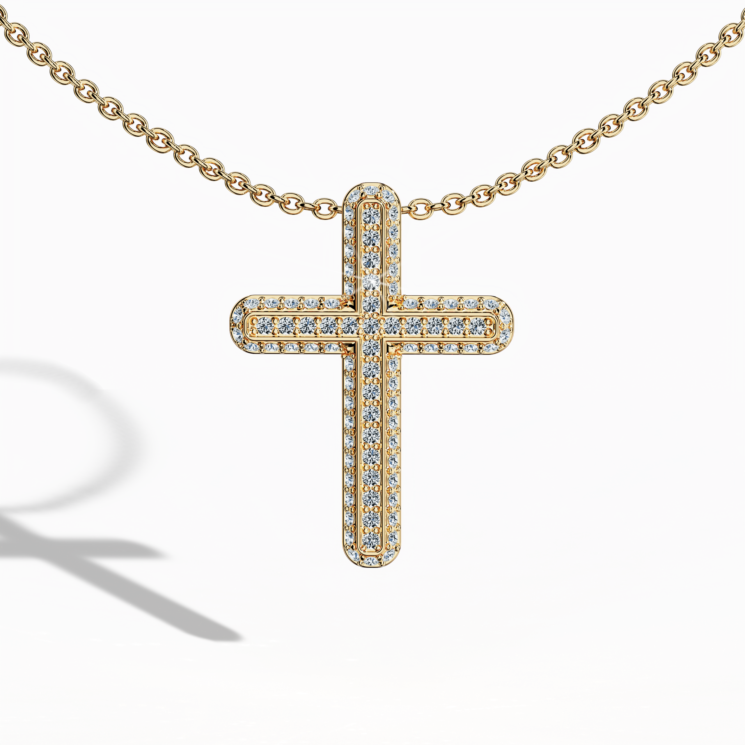 Front view of a paved cross pendant in classic жёлтое золото, sometimes referred to as traditional or golden-hued metal in various locales. This piece showcases 0.40 carat of diamonds in a pavé setting, also known as a gem-studded cross or diamond cross. Its polished surfaces evoke both faith-inspired heritage and modern refinement.
Keywords: paved cross, жёлтое золото, 0.40 carat diamond, timeless design.