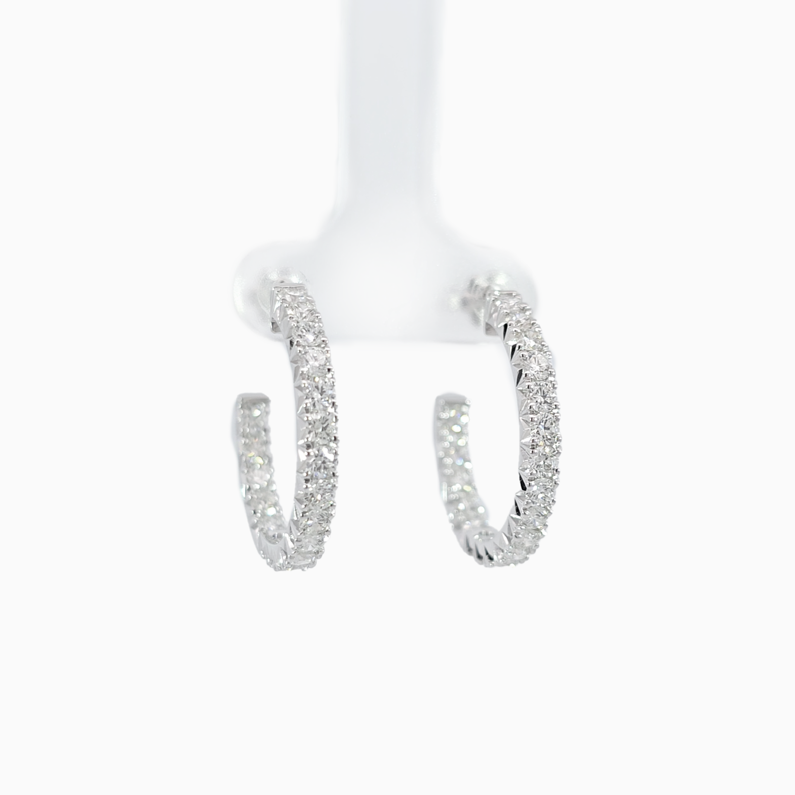 Round Eternity Hoops - Fishtail Setting