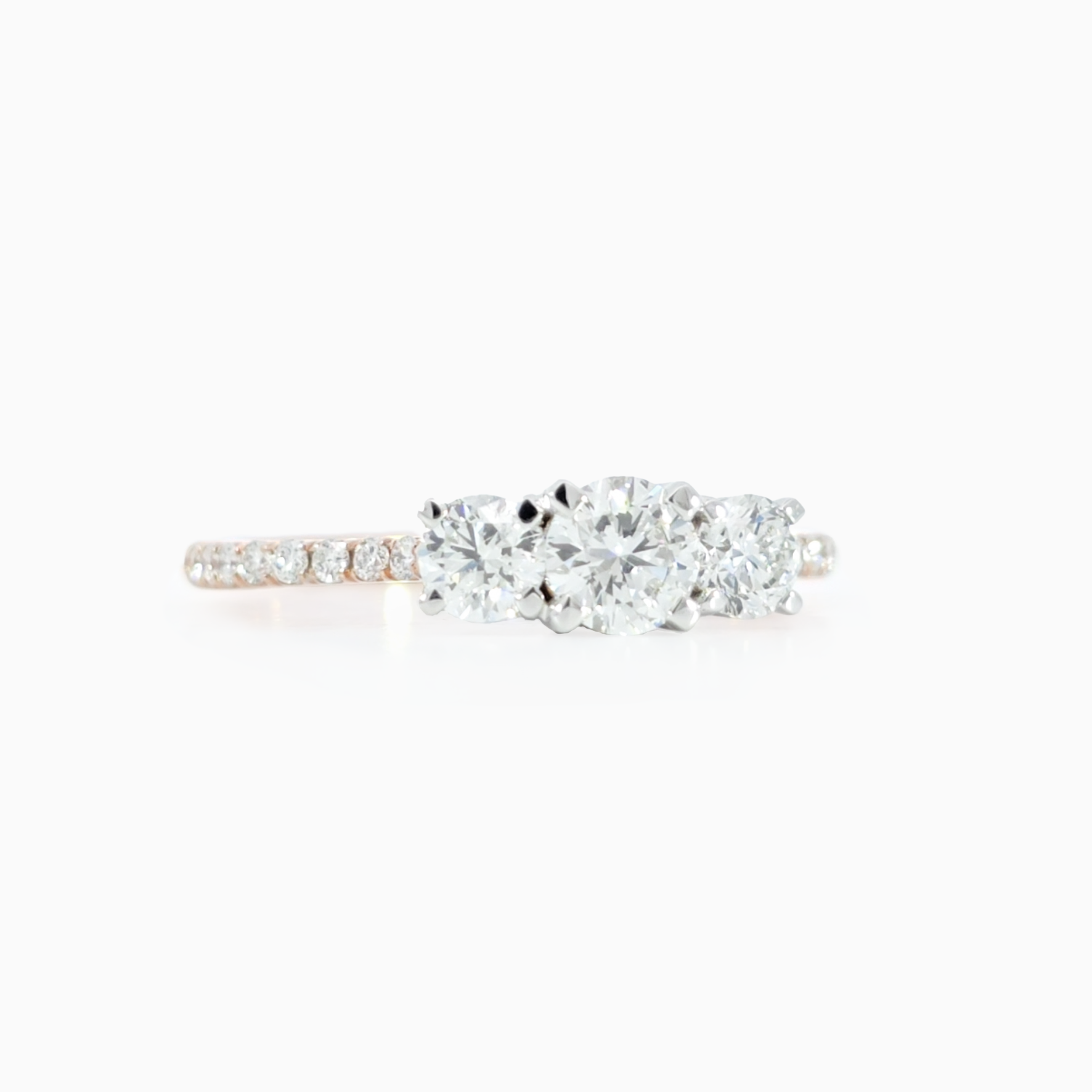 Round Trio Pave Ring