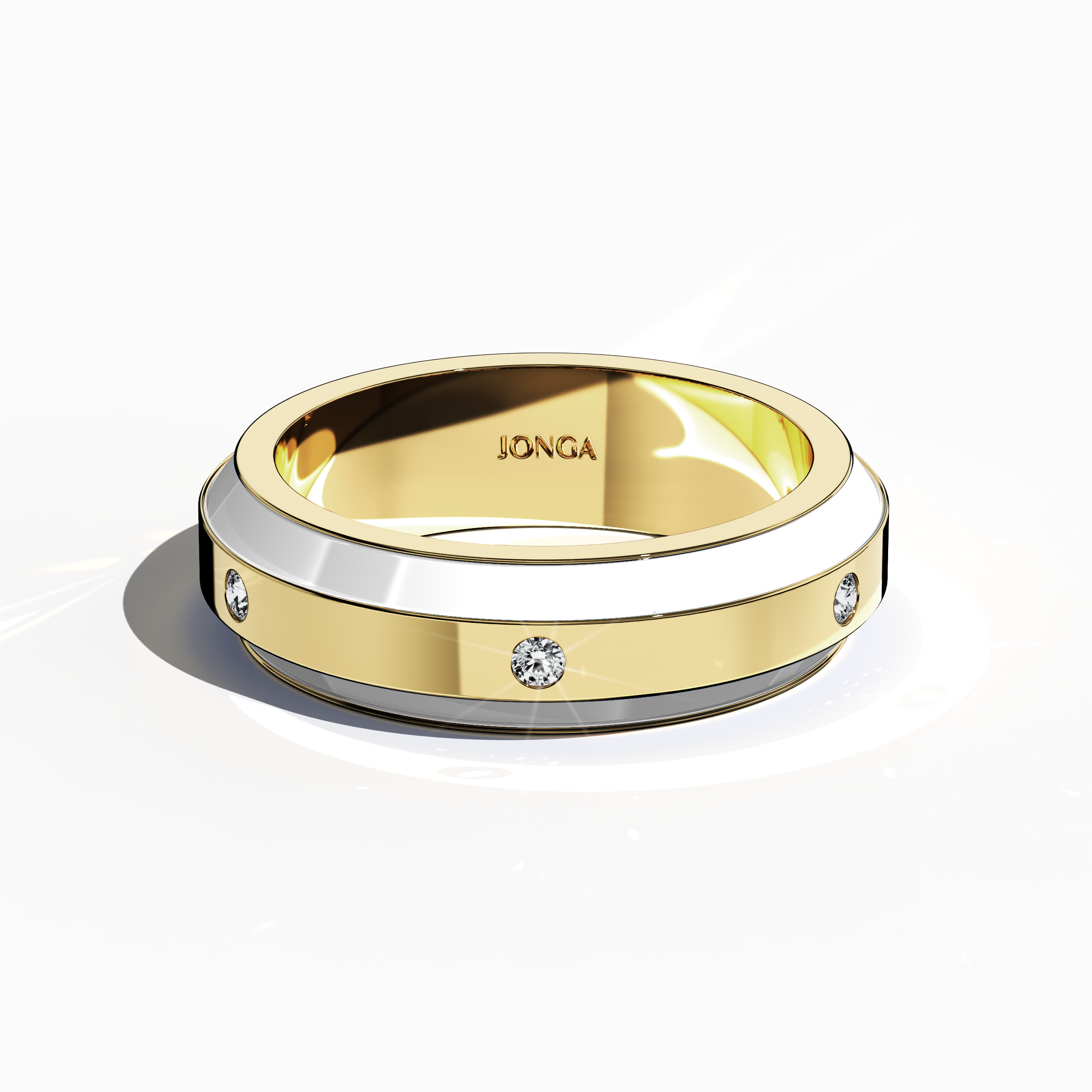 Exquisitely rendered in жёлтое золото with elegant white enamel, this six‐diamond ring features a glossy finish and a precise centerline of luminous diamonds (up to 0.20 carats). Known alternatively as “Radiant Curve,” “Timeless Chic,” and “Golden Allure,” its design exudes modern sophistication and enduring charm. Captured from a sleeping front top view, the image emphasizes exquisite detailing and keywords: luxury, designer, создано вручную, fine Украшения.