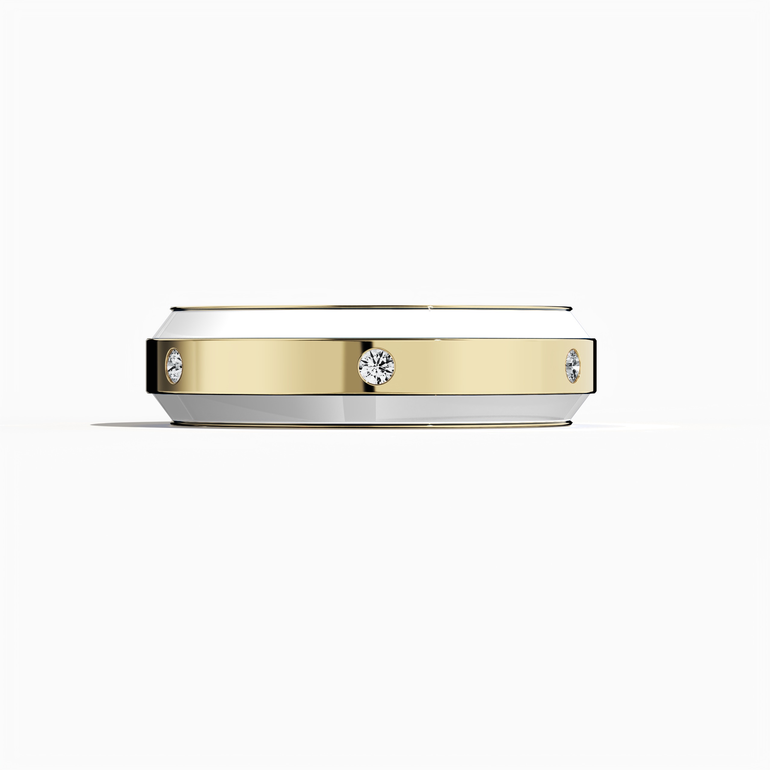 Beautifully crafted in жёлтое золото with pristine white enamel, this six‐diamond ring boasts a glossy finish and a centerline of sparkling diamonds (up to 0.20 carats). Also known as “Golden Allure,” “Radiant Curve,” and “Timeless Chic,” its design fuses contemporary artistry with classic elegance. Captured from a sleeping front view, the image reveals intricate detailing, luxurious polish, and keywords: luxury, designer, создано вручную, fine Украшения.